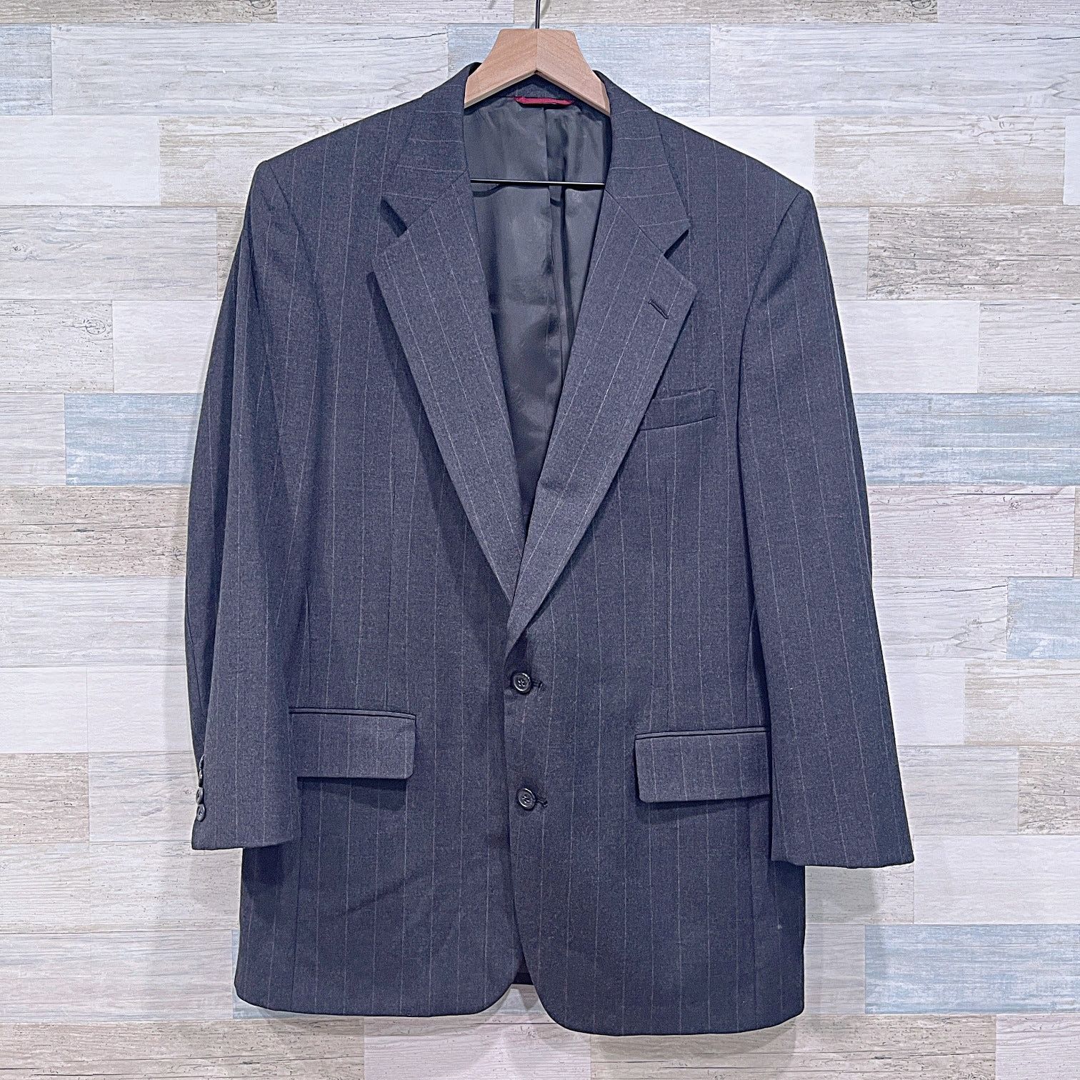 Jos. A. Bank Jos A Bank Flannel Striped Suit Gray Vintage USA Made 42L 36 Size 42L - 2 Thumbnail