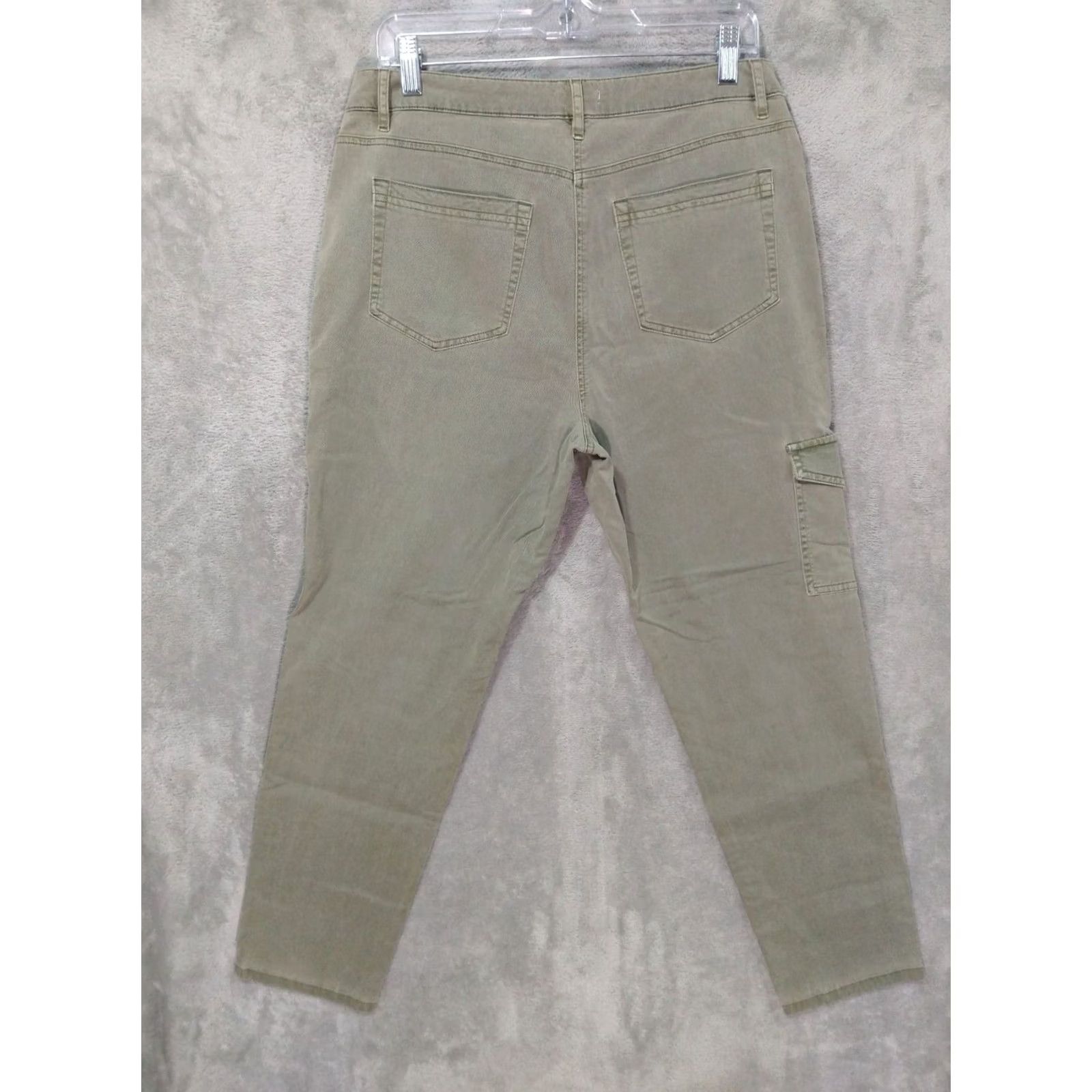 Vintage J Jill Green Cargo Chino Pants Womens 10 Crop Stretch Ankle Size 32" / US 10 / IT 46 - 2 Thumbnail