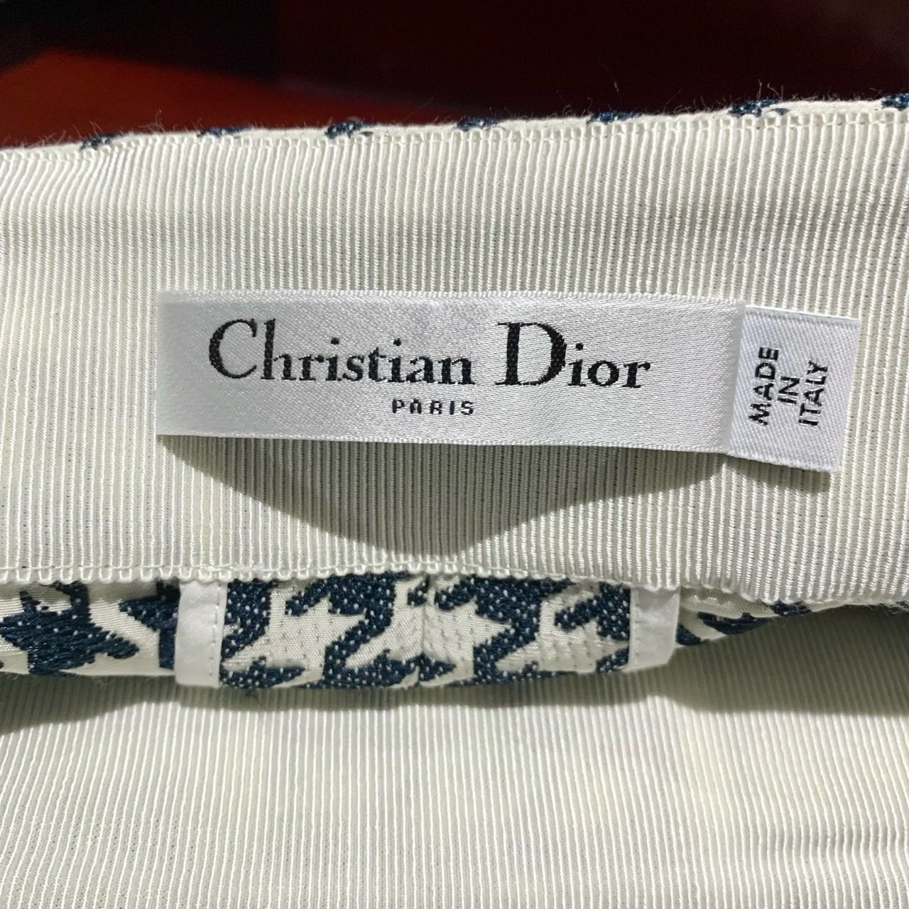 Dior Christian Dior Houndstooth A-Line Skirt With Logo Button Mad Size 42" / US 20 - 2 Thumbnail