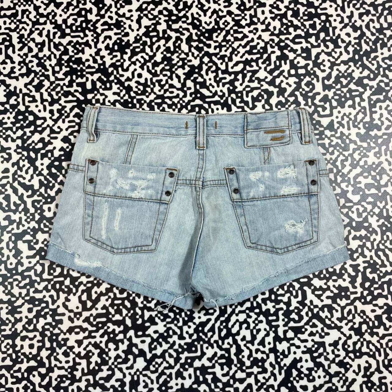 Diesel Vintage Y2K Diesel Distressed Style Mini Shorts 90s Style Size 28" / US 6 / IT 42 - 2 Thumbnail