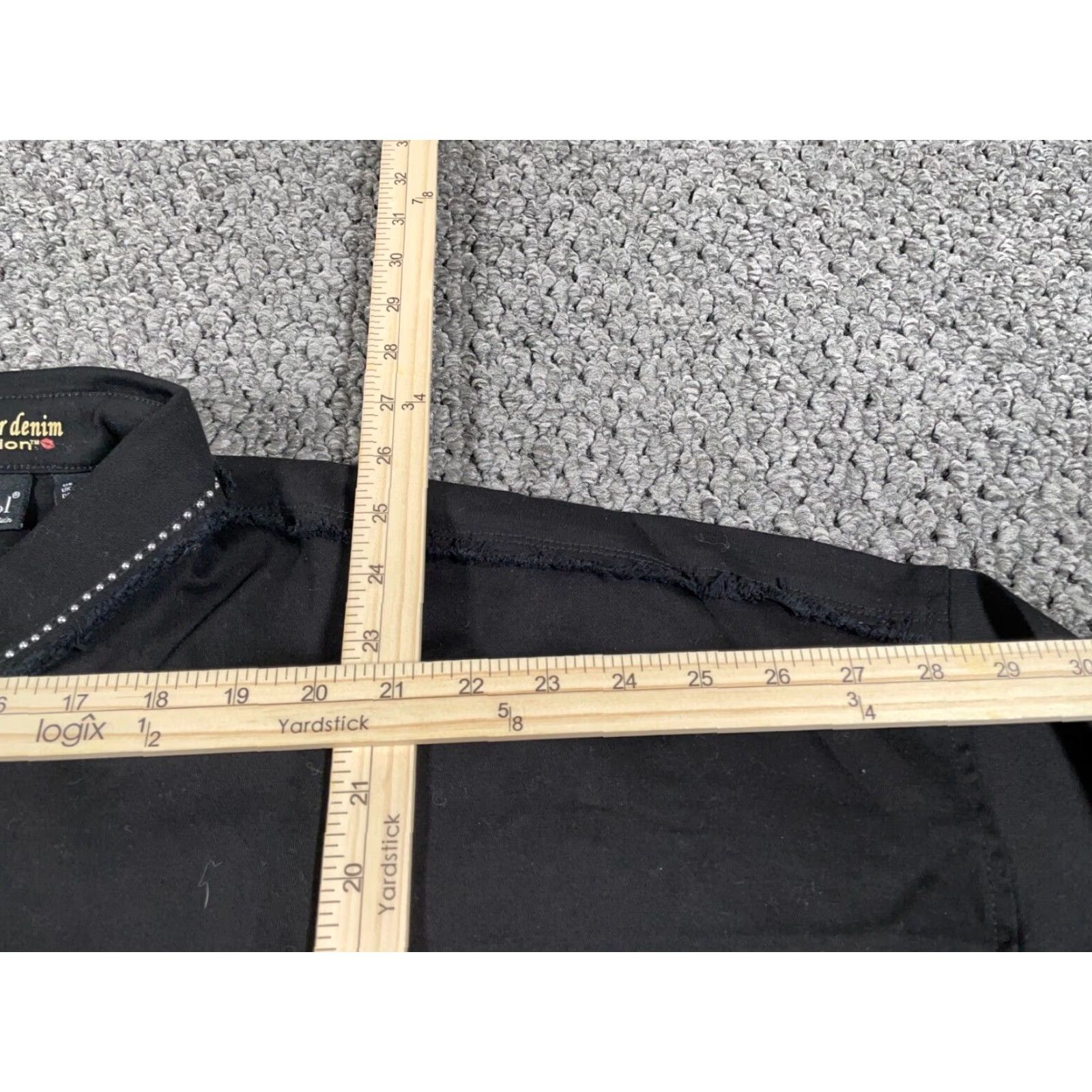 Vintage VINTAGE Western Fringe Snap Button Jacket Women’s Medium Black Cowboy Cowgirl Retro Western Rockabilly Denim 90s Girls Size M / US 6-8 / IT 42-44 - 6 Thumbnail