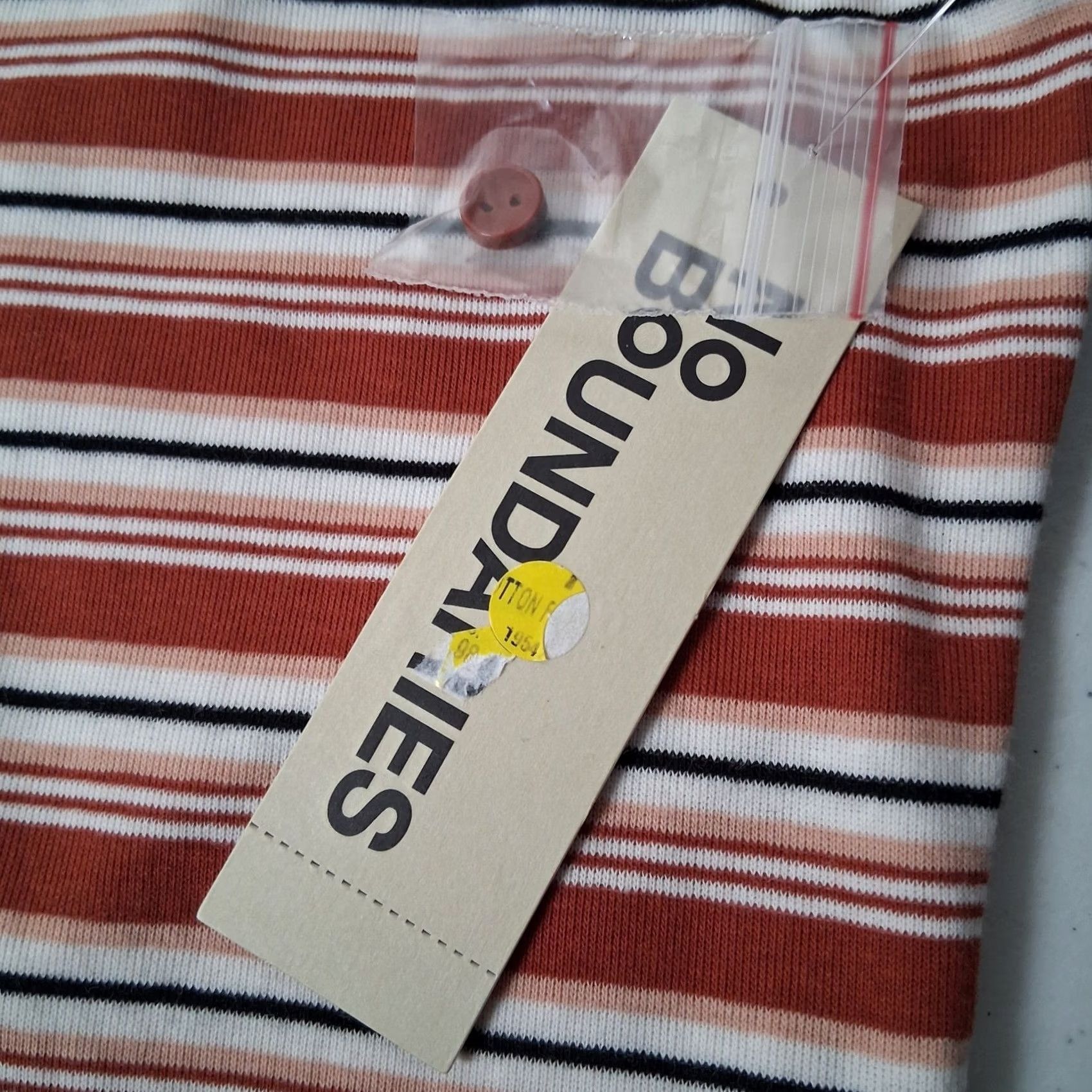 Vintage No Boundaries Juniors M Brown Stripe Polo Cropped Shirt Button Front NEW Size M / US 6-8 / IT 42-44 - 3 Thumbnail