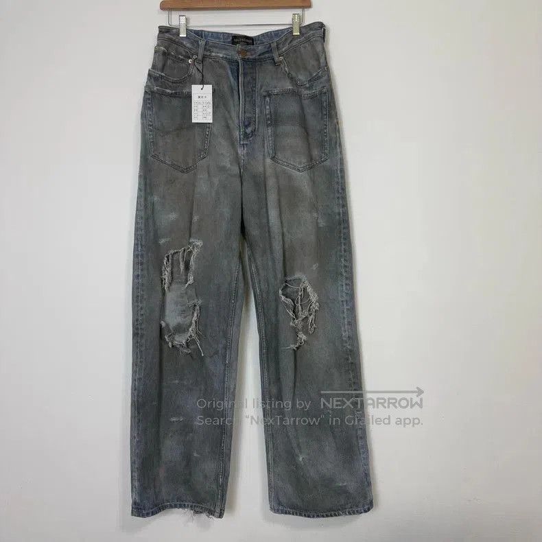 Balenciaga Balenciaga 23SS Distressed Denim Jeans. Size US 26 / EU 42 - 1 Thumbnail