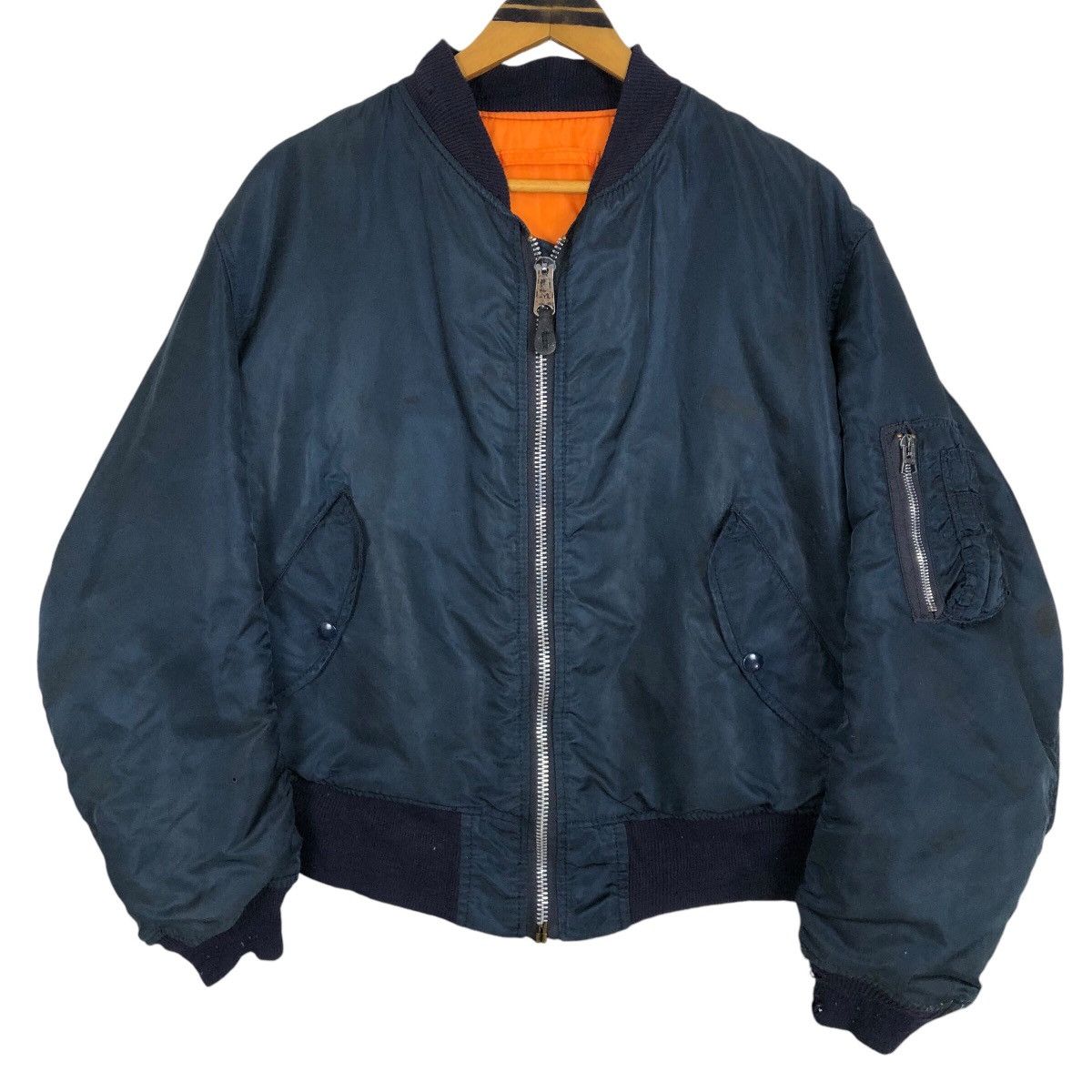 Alpha Industries Vintage 90s Alpha Industries Reversible Bomber Jacket Size US L / EU 52-54 / 3 - 1 Thumbnail