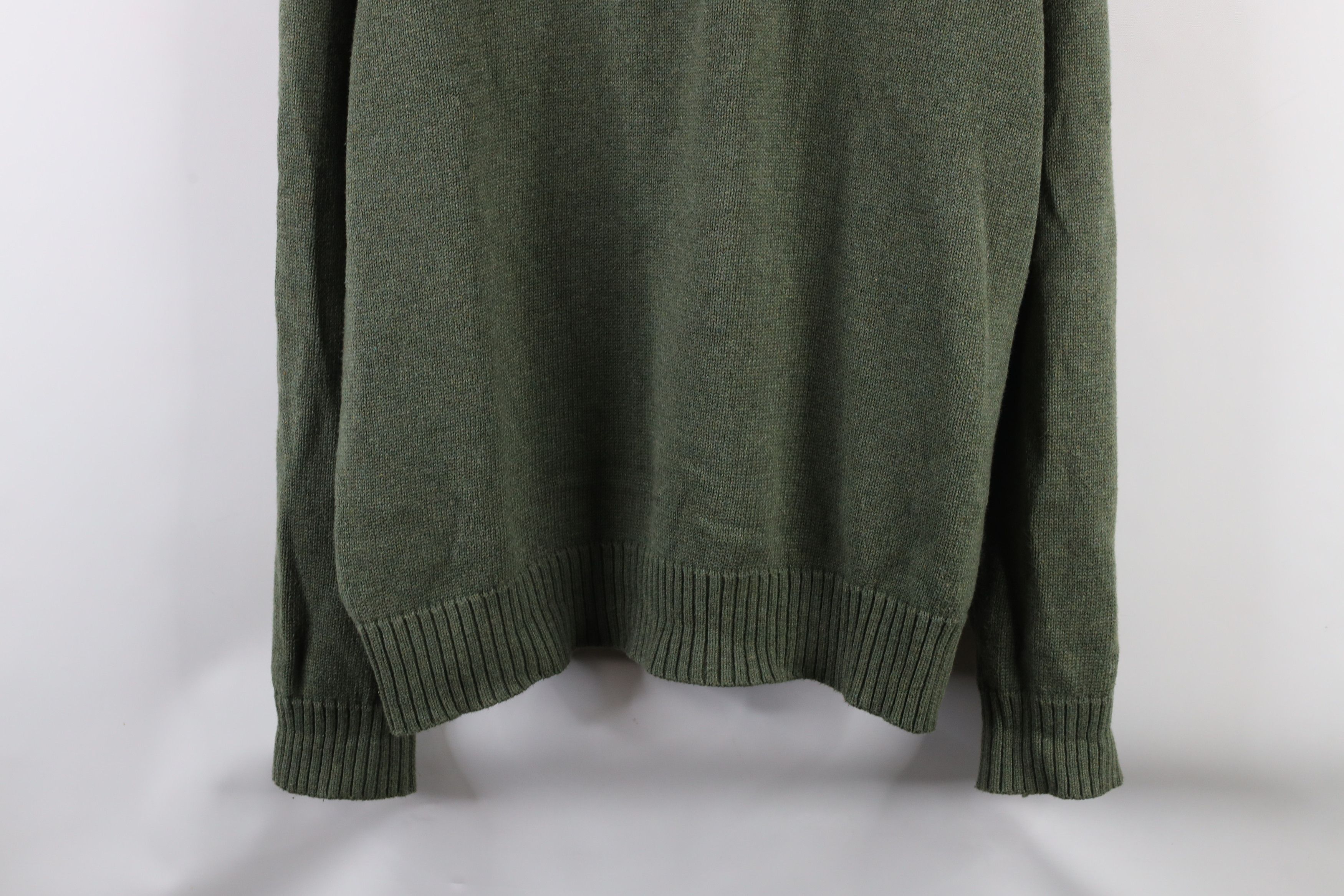 Polo Ralph Lauren Vintage 90s Ralph Lauren Ribbed Knit Half Zip Sweater Green Size US XL / EU 56 / 4 - 3 Thumbnail