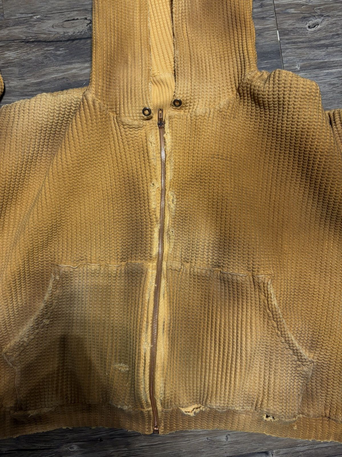 The GV Gallery Gv Gallery Waffle Thermal Zip-up Size Medium Mustard Size US M / EU 48-50 / 2 - 3 Thumbnail