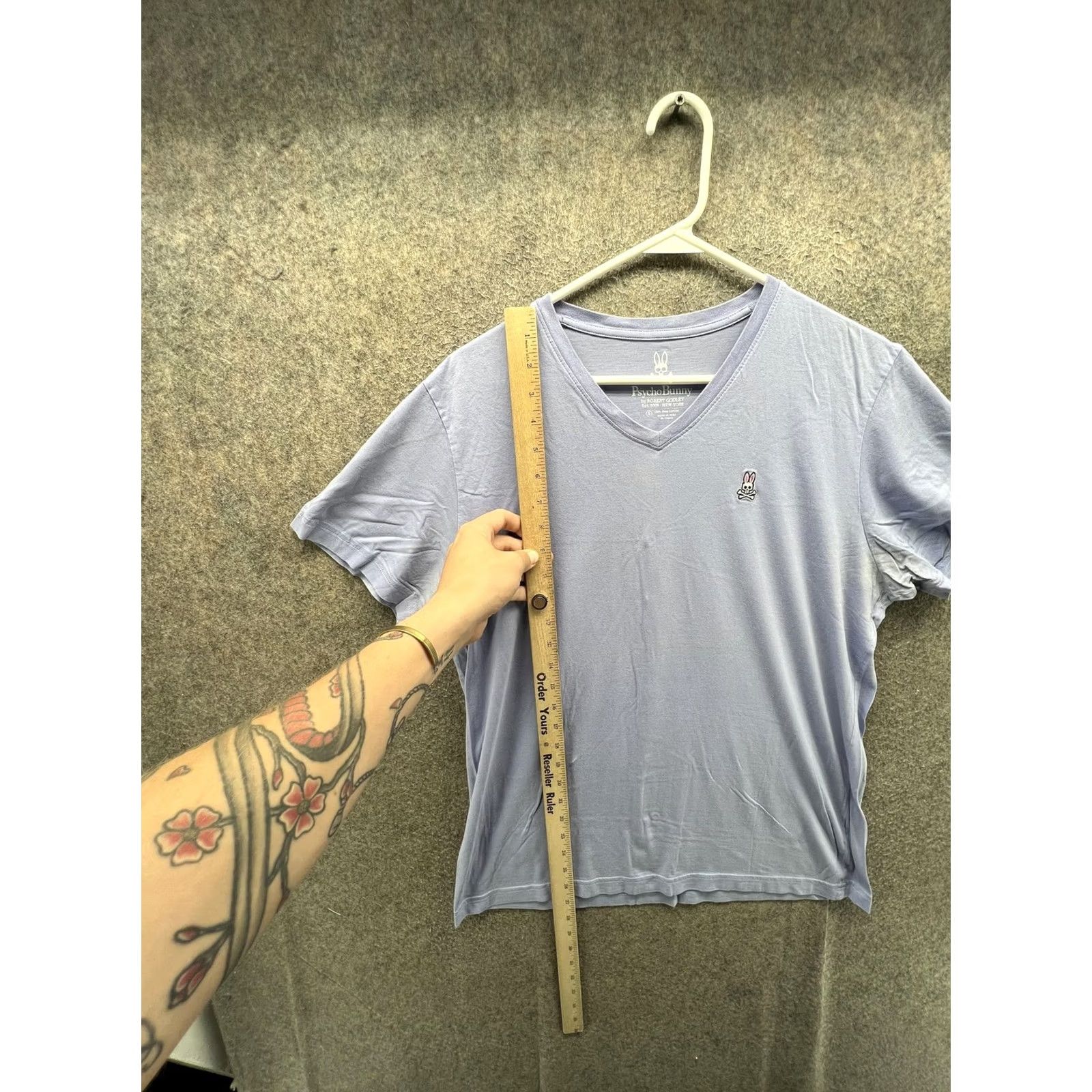 Psycho Bunny Psycho Bunny Shirt Mens M Blue V Neck Pima Cotton Skull Bunny Tee Tagless Short Sleeve Vintage No Size US M / EU 48-50 / 2 - 3 Thumbnail