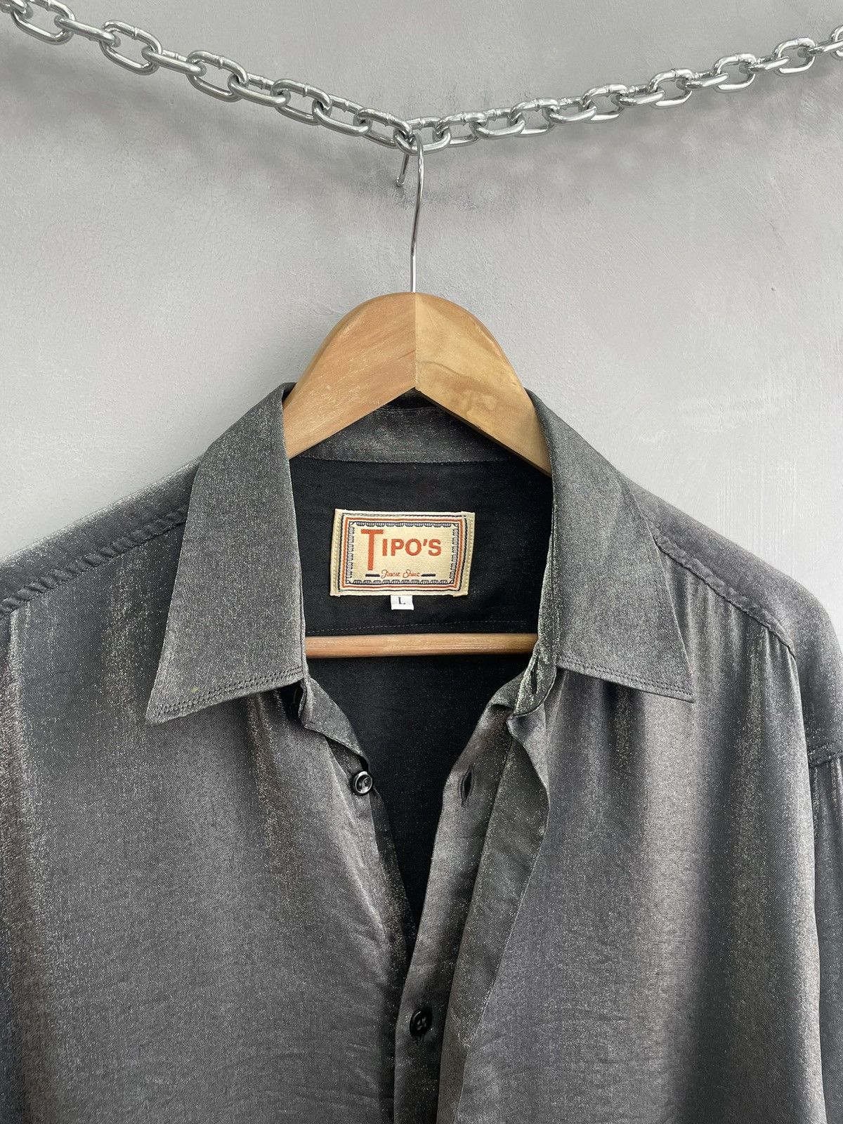Japanese Brand Rare metallic boxy oversized JPG style shirt button up y2k Size US L / EU 52-54 / 3 - 6 Thumbnail