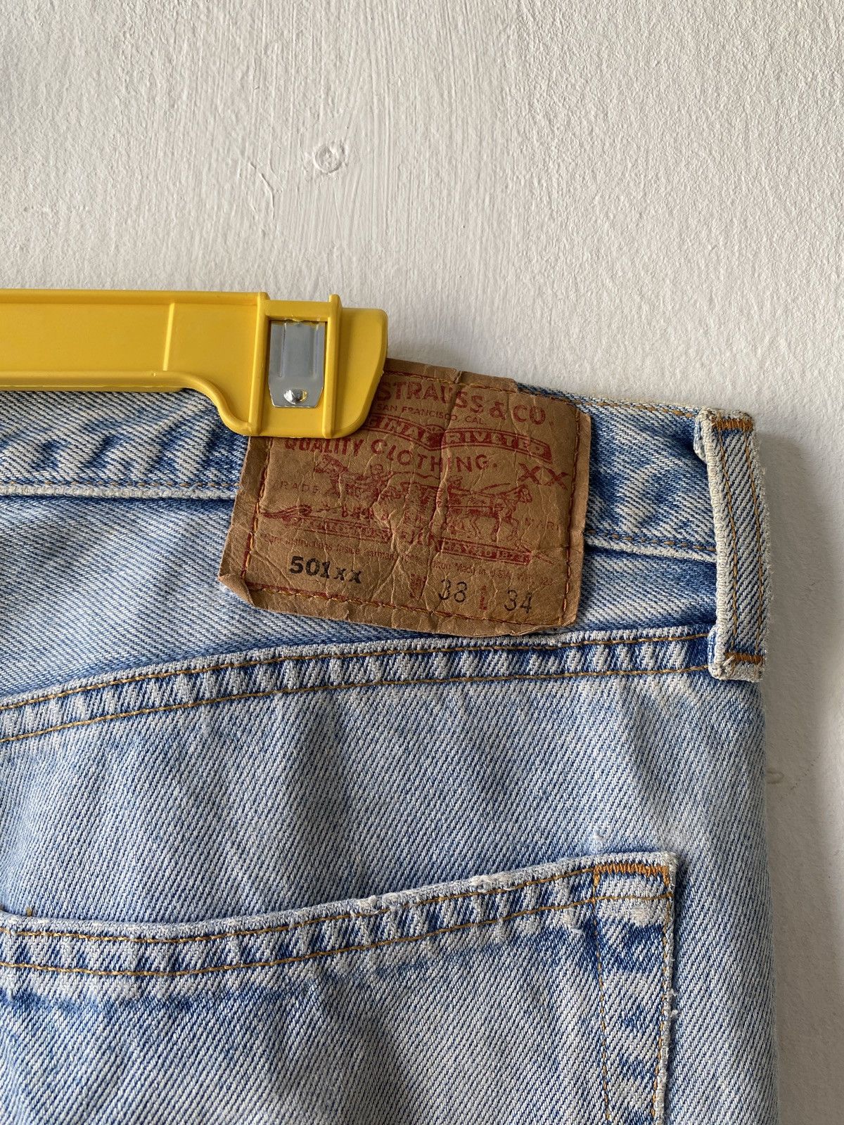 Levi's Vintage 90s Levi’s 501 Distressed Trashed Denim Size US 35 - 17 Thumbnail