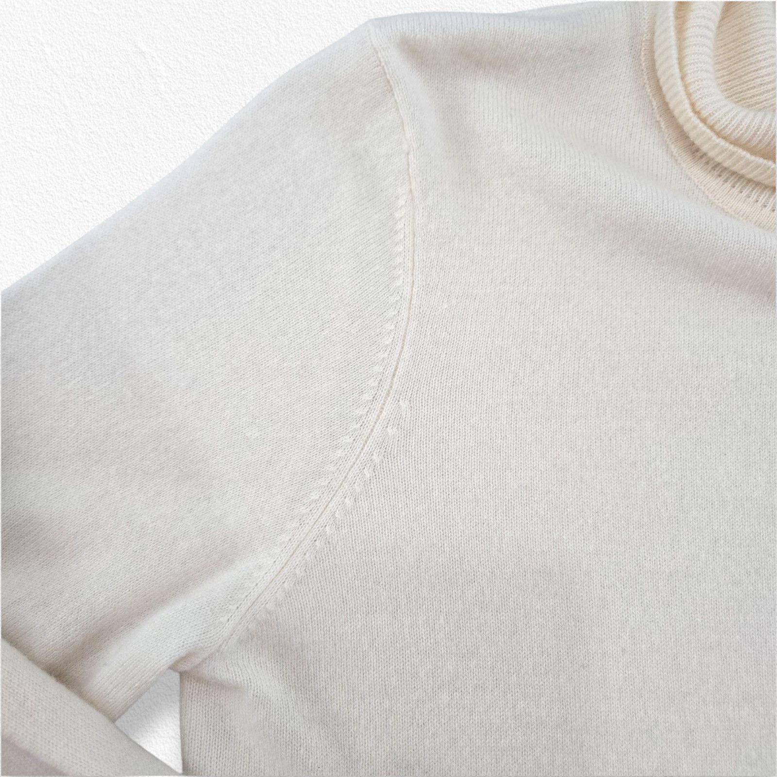 Vintage Y2K Ivory Cashmere Turtleneck Sweater Large Size L / US 10 / IT 46 - 9 Thumbnail