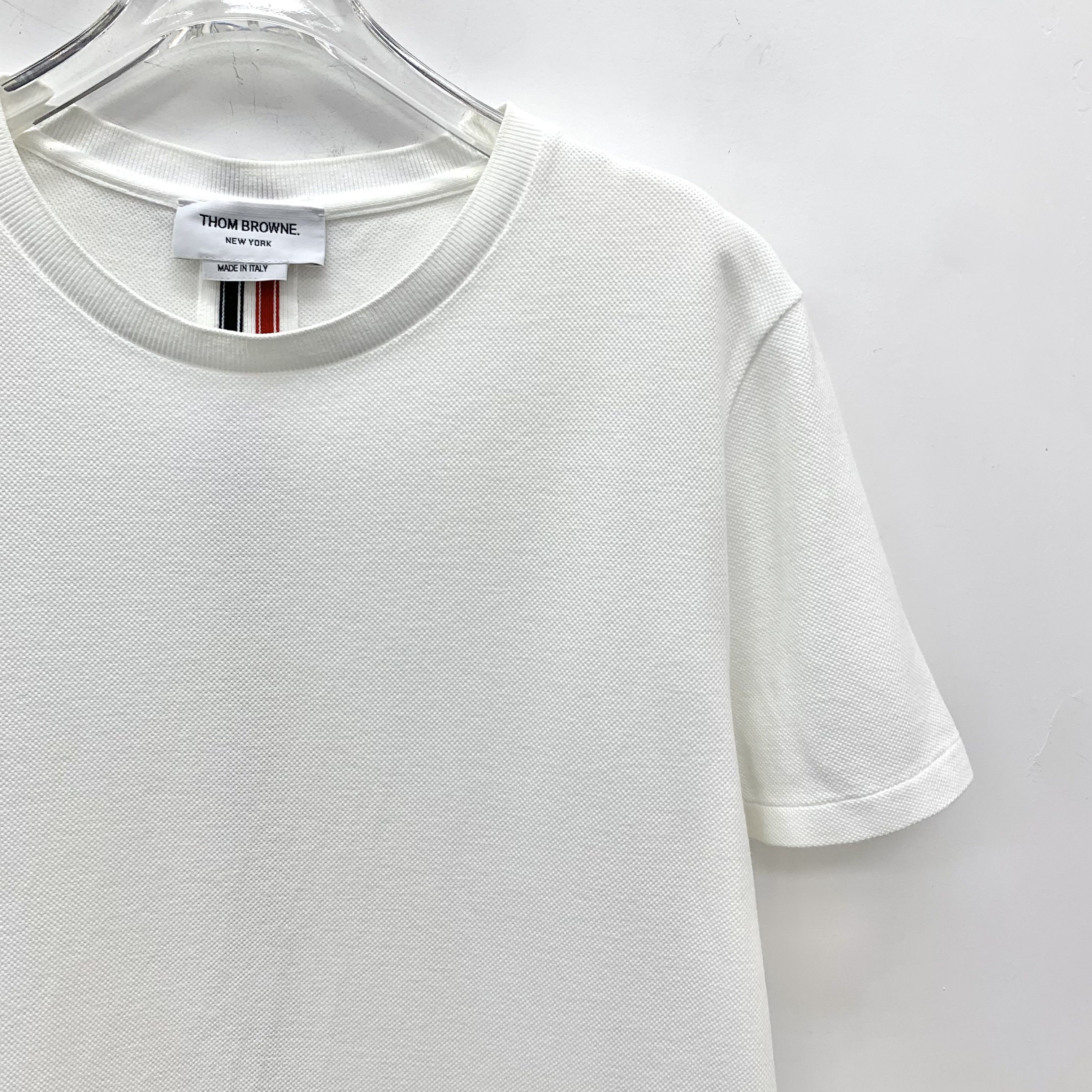 Thom Browne Thom Browne Back Stripe Cotton T-Shirt White (2) Size US M / EU 48-50 / 2 - 3 Thumbnail