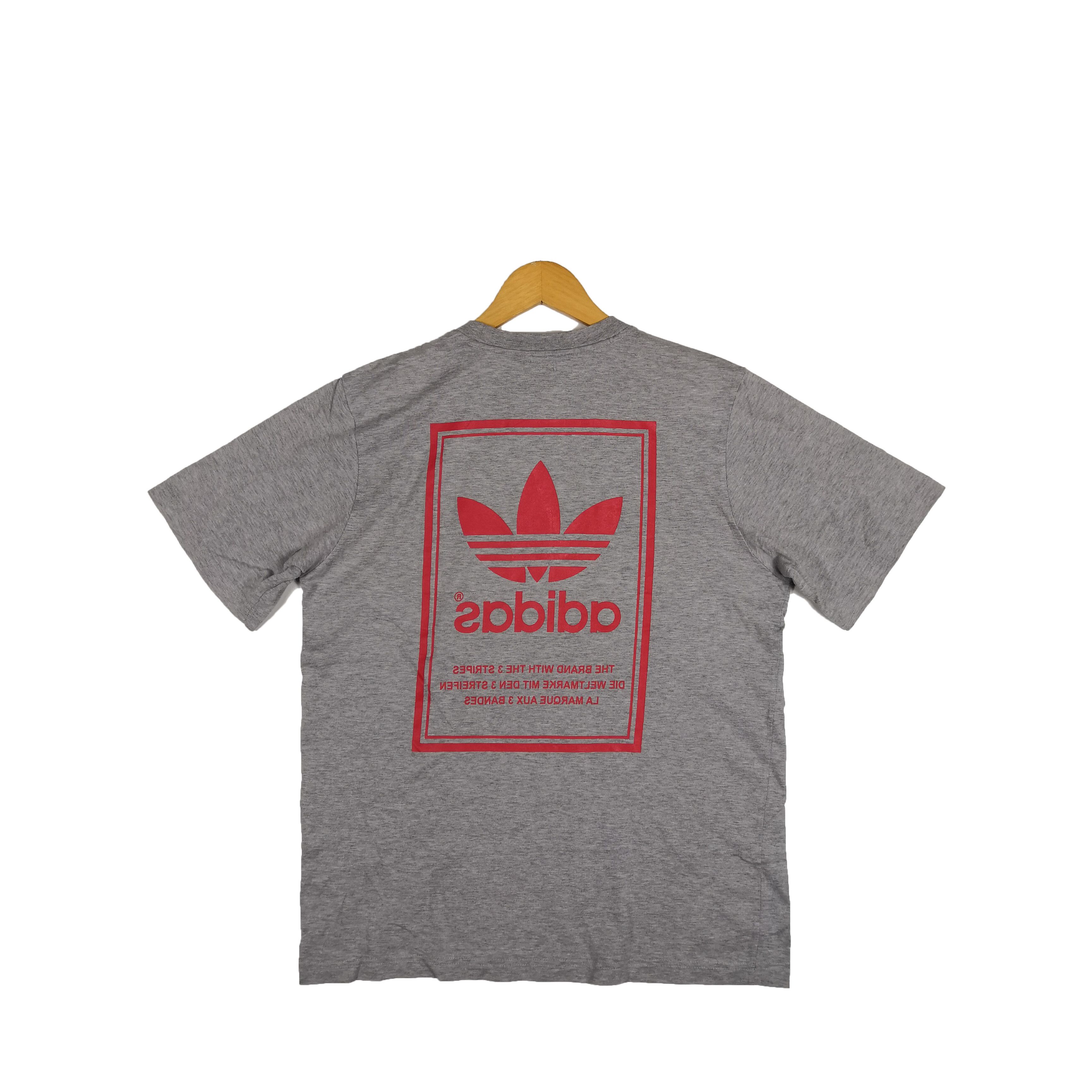 Adidas Vintage 90s Adidas T-Shirt Adidas Mirror Print Trafoil Tees Size US L / EU 52-54 / 3 - 2 Thumbnail