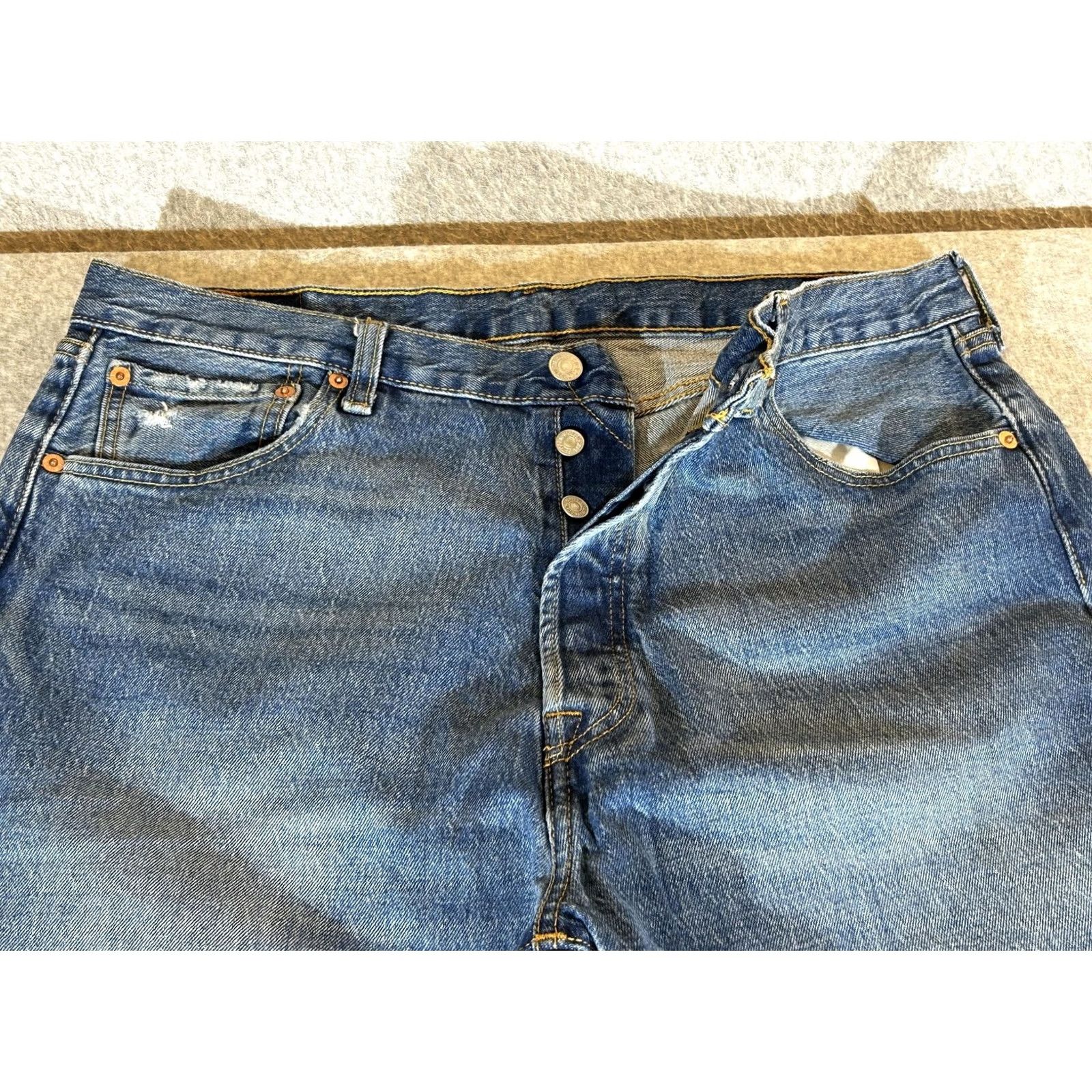 Levi's Levi's 501 '93 Jeans Mens 36x32 Straight Denim Blue Baggy Stretch Casual Adult Mens Straight Leg 501 '93 Vintage? No Size US 36 / EU 52 - 3 Thumbnail