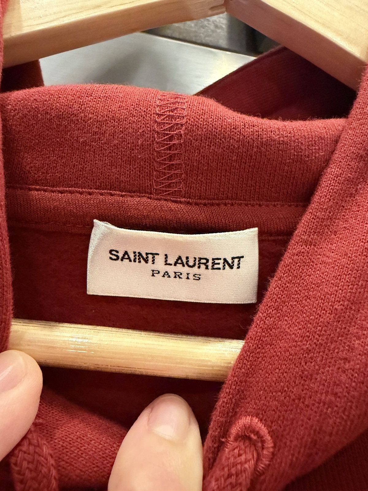 Saint Laurent Paris Saint Laurent Logo Hoodie Red Size US L / EU 52-54 / 3 - 4 Thumbnail