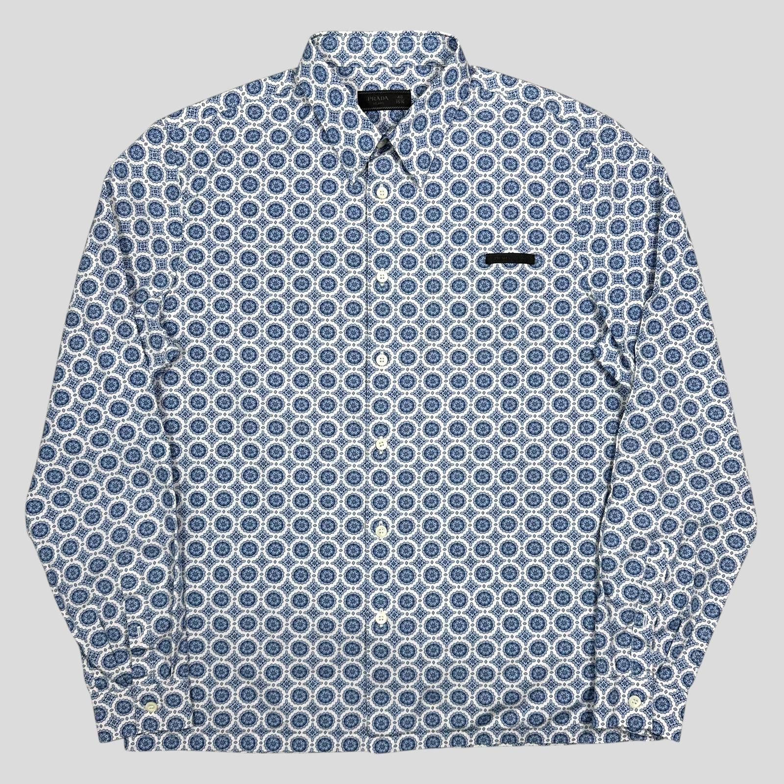 Prada Prada 2020 Persian Geometric Print Boxy Cotton Logo Shirt ML Size US M / EU 48-50 / 2 - 1 Thumbnail