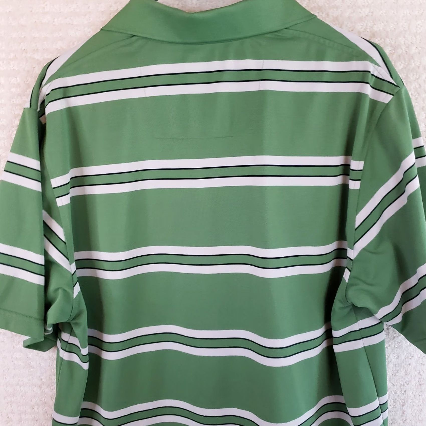 Vintage Page & Tuttle Golf Polo Cool Swing Mens L Green White Striped Short Slv Shirt Size US L / EU 52-54 / 3 - 7 Thumbnail