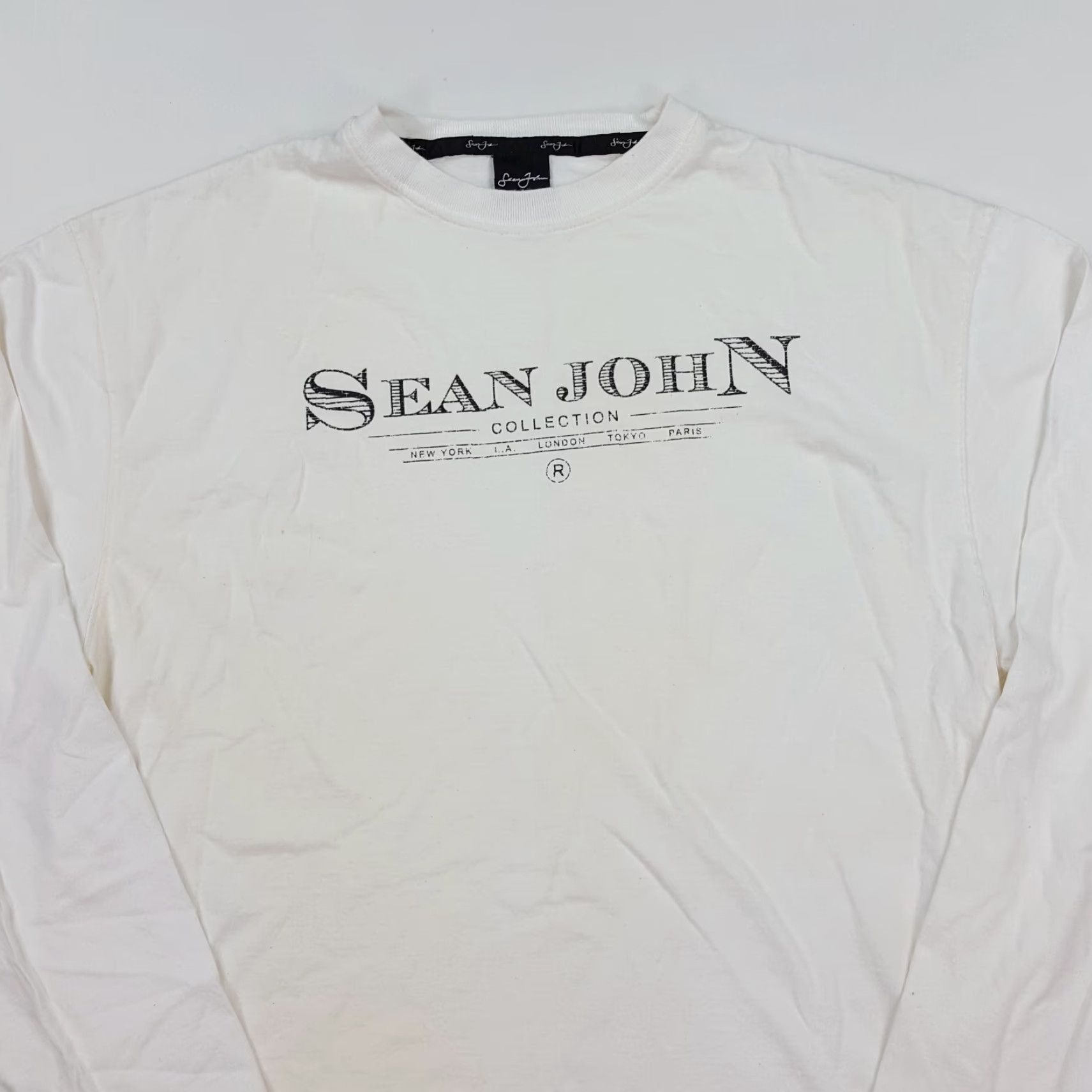 Sean John VTG Sean John T-Shirt Long Sleeve White Crew Neck 90s Y2K Retro Graphic Mens Large White Vintage Graphic Print Mens Large Size US L / EU 52-54 / 3 - 2 Thumbnail