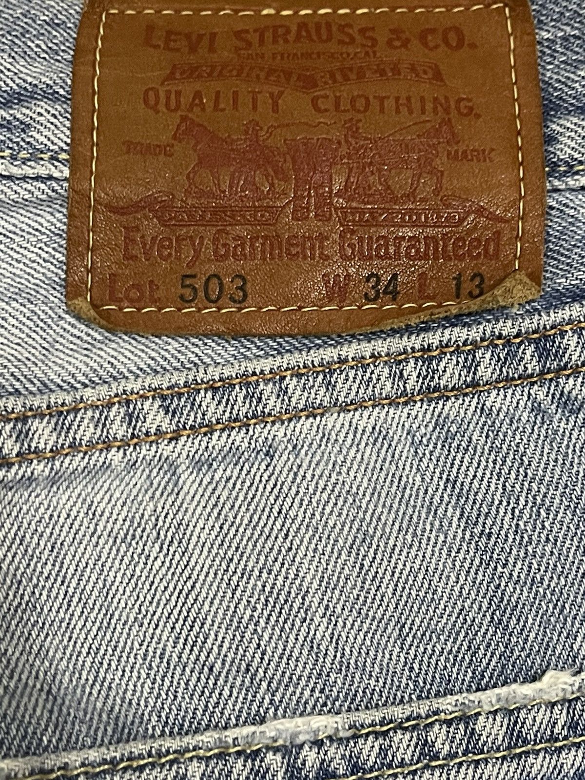 Levi's Vintage Levis Classic Blue Wash Short Jeans Size US 34 / EU 50 - 5 Thumbnail