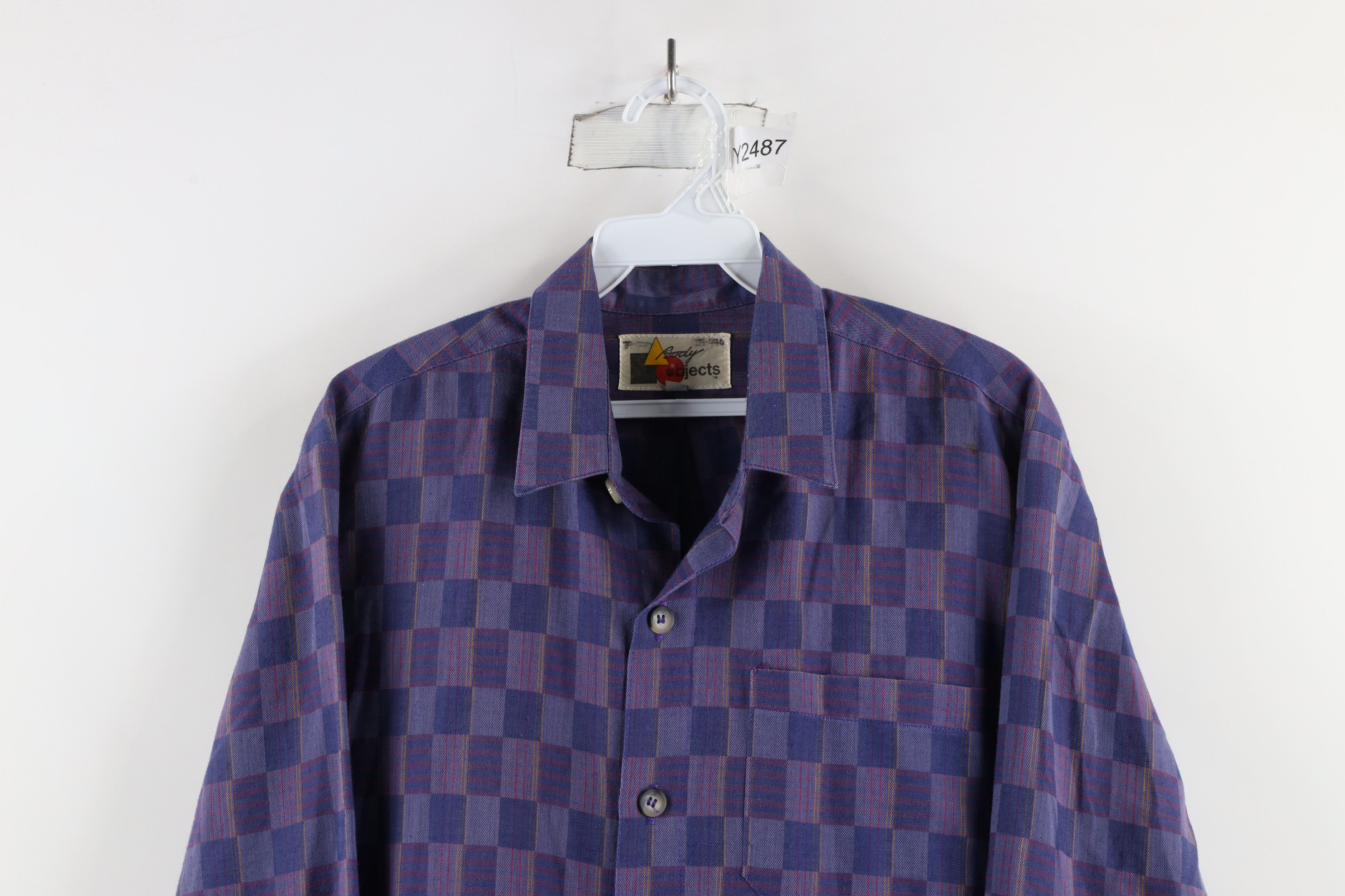 Vintage Vintage 90s Streetwear Geometric Collared Button Shirt Size US L / EU 52-54 / 3 - 2 Thumbnail