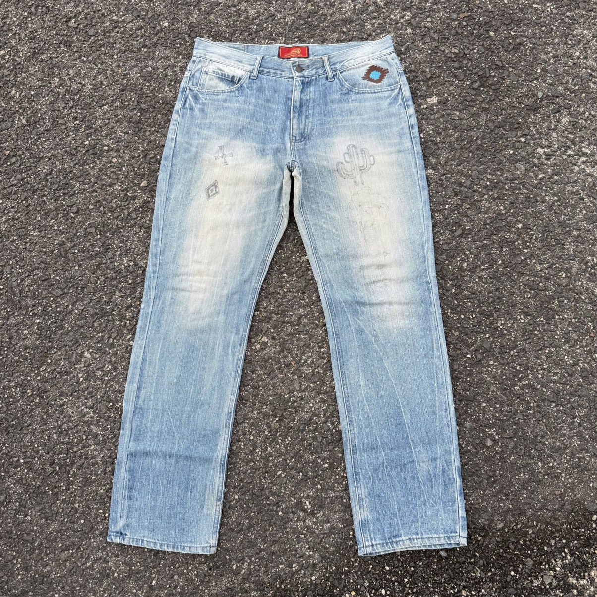 Indian Motorcycle Indian motorcyle jean denim Light wash faded pants Size US 34 / EU 50 - 1 Thumbnail