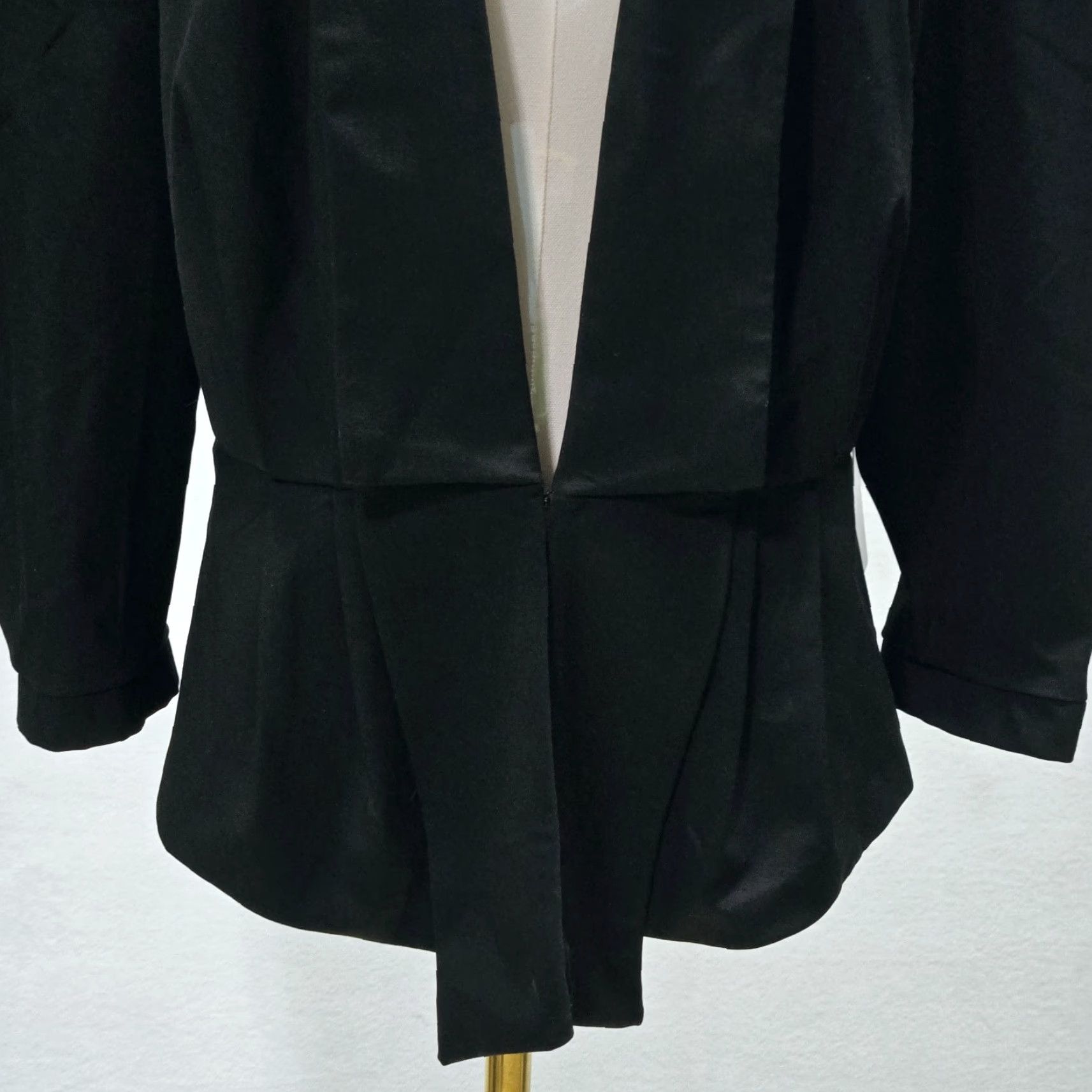 Vintage BISOU BISOU Blazer Jacket *Womens* Black Pleated NWT Lined Size L Vintage Size L / US 10 / IT 46 - 4 Thumbnail
