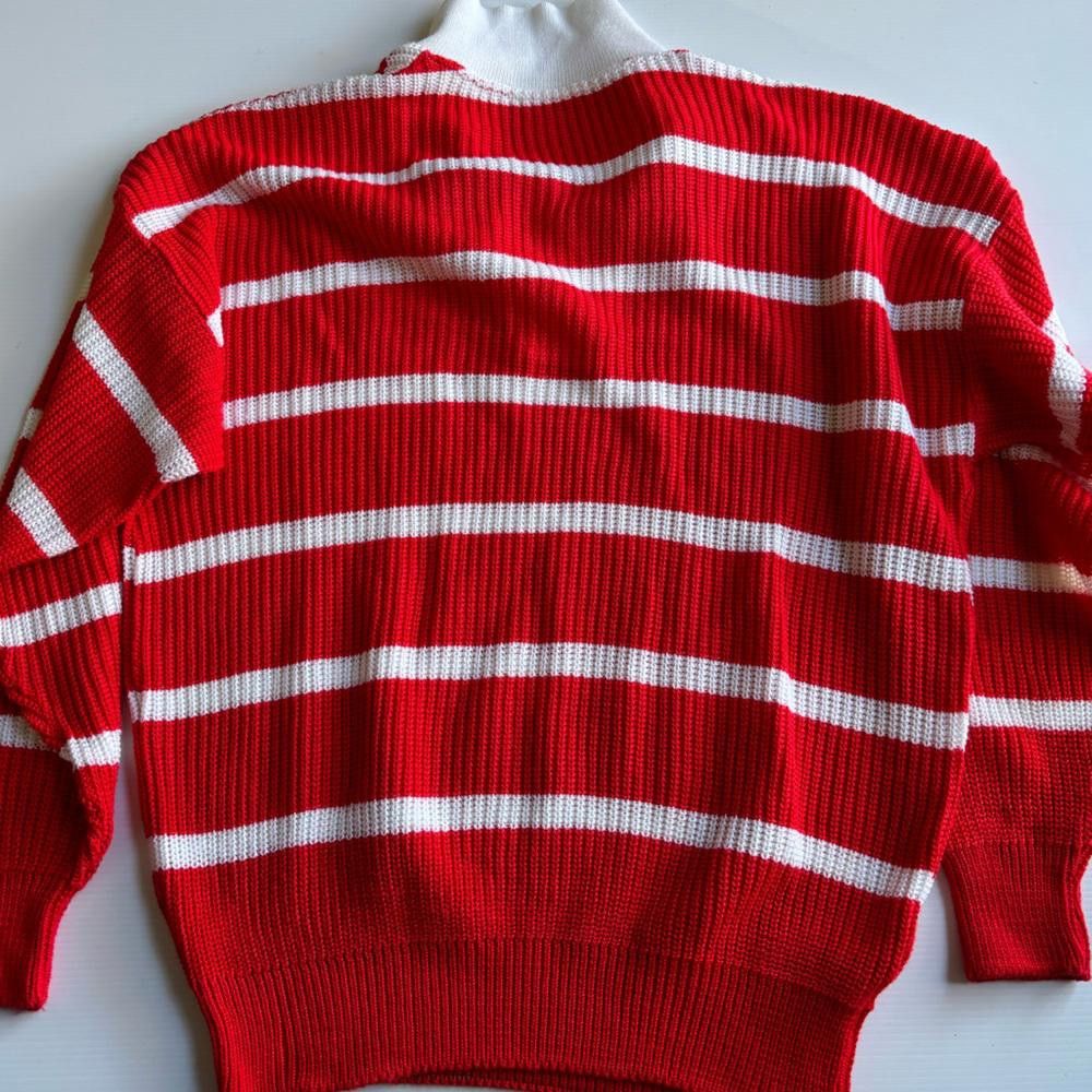 Designer Vintage Striped Knitted Sweater Size L / US 10 / IT 46 - 2 Thumbnail