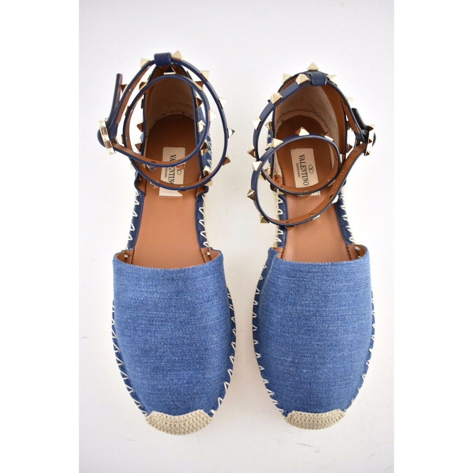 Valentino Valentino Rockstud Blue Denim Jean Wrap Around Ankle Size US 9 / IT 39 - 8 Thumbnail
