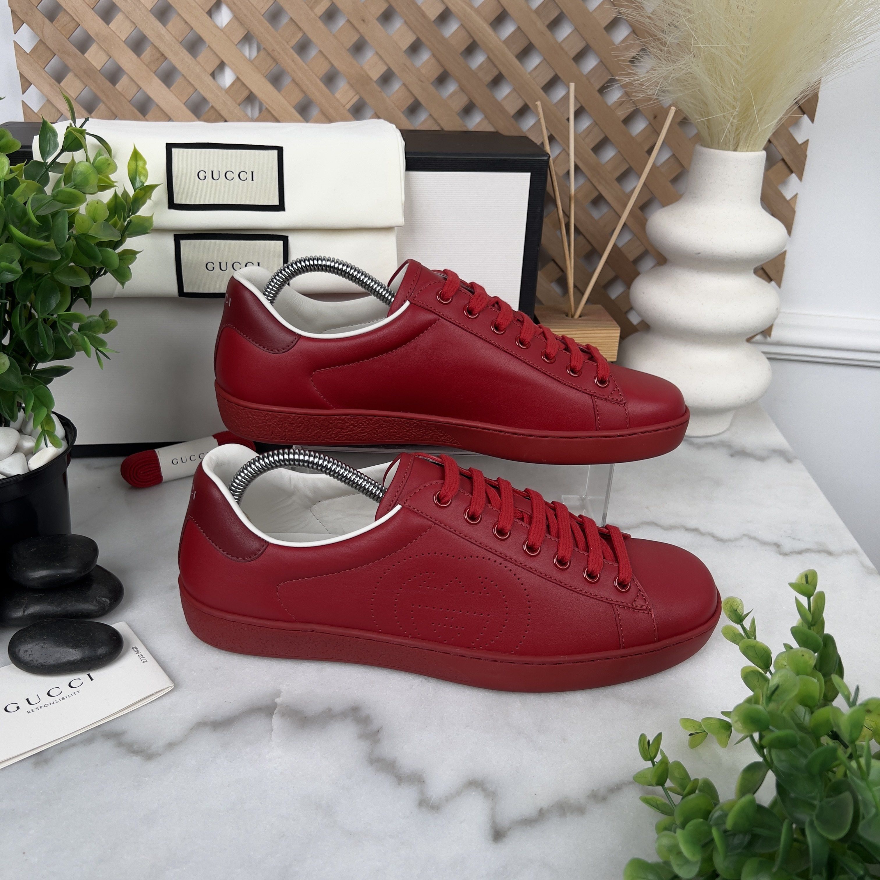 Gucci NEW GUCCI Ace Interlocking GG Sneaker Leather Size US 7.5 / EU 40-41 - 5 Thumbnail
