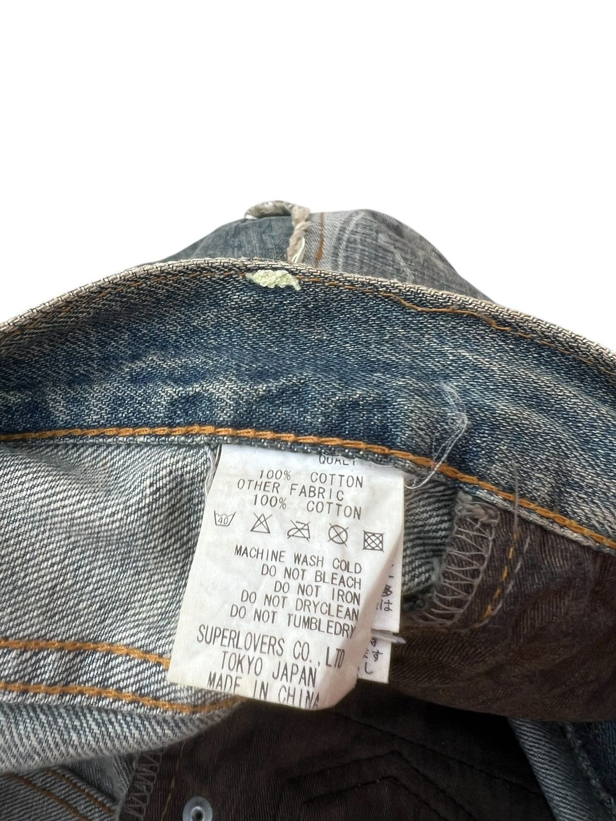 Super Lovers Vintage Super Lovers Japan Distress Dirty Mud Denim Jeans Size US 31 - 22 Thumbnail