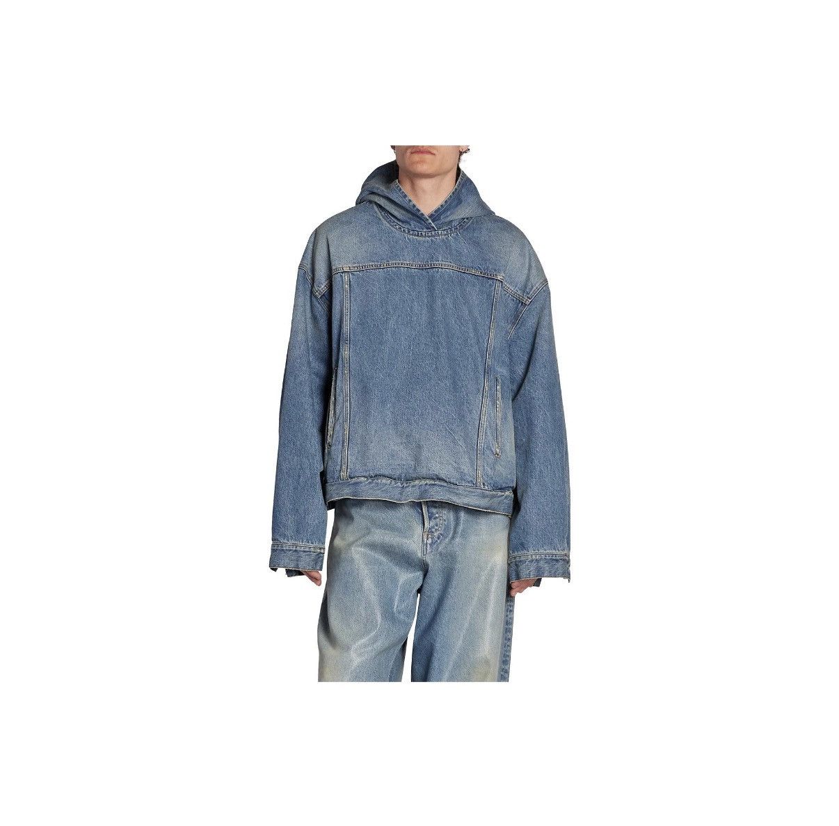 Balenciaga Balenciaga FW22 denim pullover hoodie jacket Size US M / EU 48-50 / 2 - 7 Thumbnail
