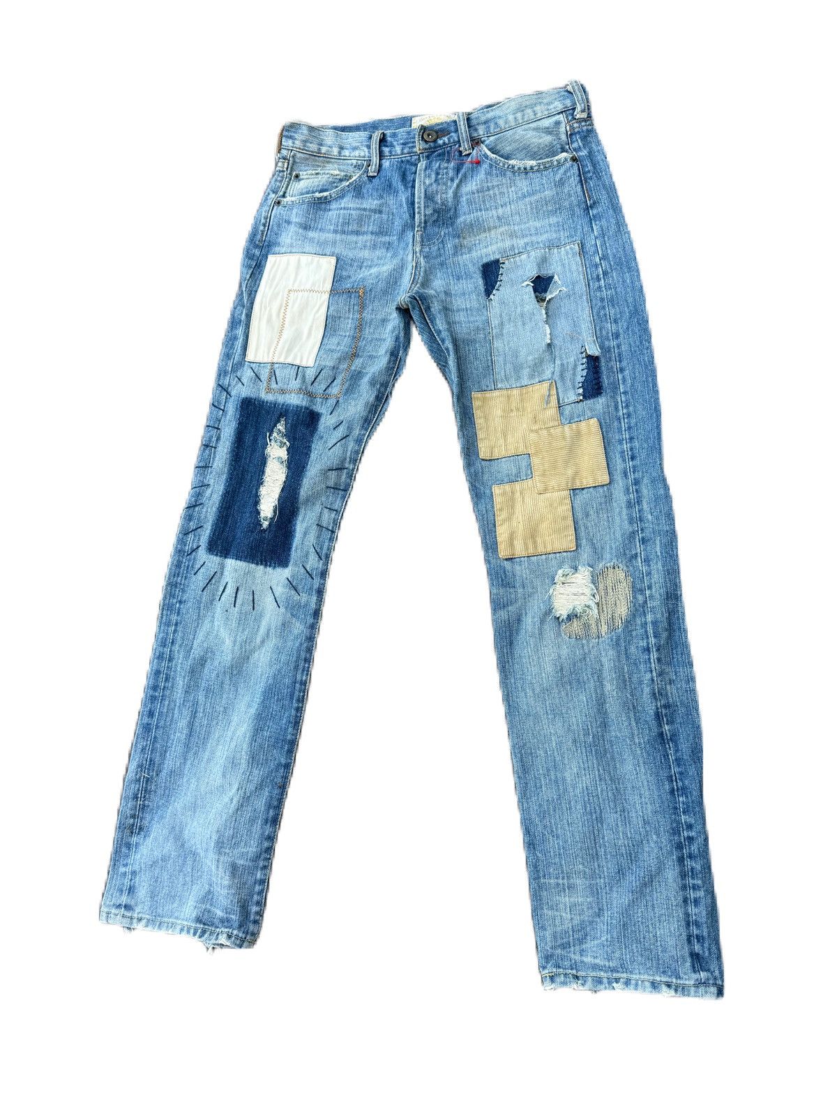 Japanese Brand × Kapital JAPAN BRAND CRIGINAL DISTRESS PATCHWORK KURT COBAIN DESIGN Size US 30 / EU 46 - 2 Thumbnail