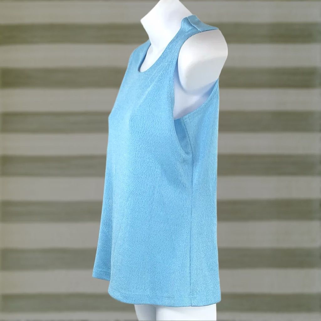 Vintage Notations Tank top Blue Sleeveless Knit Pullover Coastal Capsule Beach Summer Shirt Women S Size S / US 4 / IT 40 - 1 Thumbnail