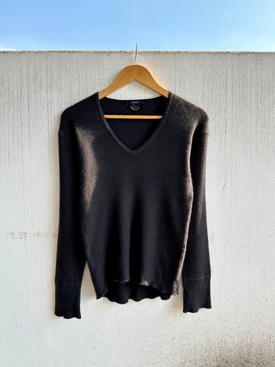 image of Gucci V Neck Knitwear in Black, Women's (Size Small)