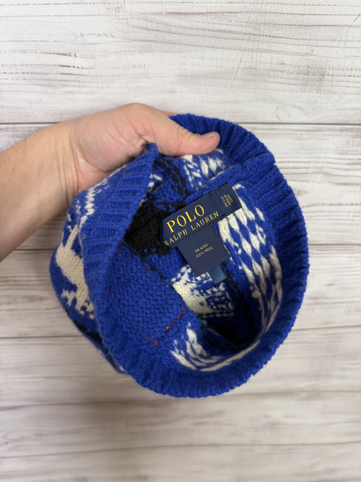 Polo Ralph Lauren Vintage Polo Ralph Lauren USA Logo Winter Wool Knit Beanie Size ONE SIZE - 6 Thumbnail