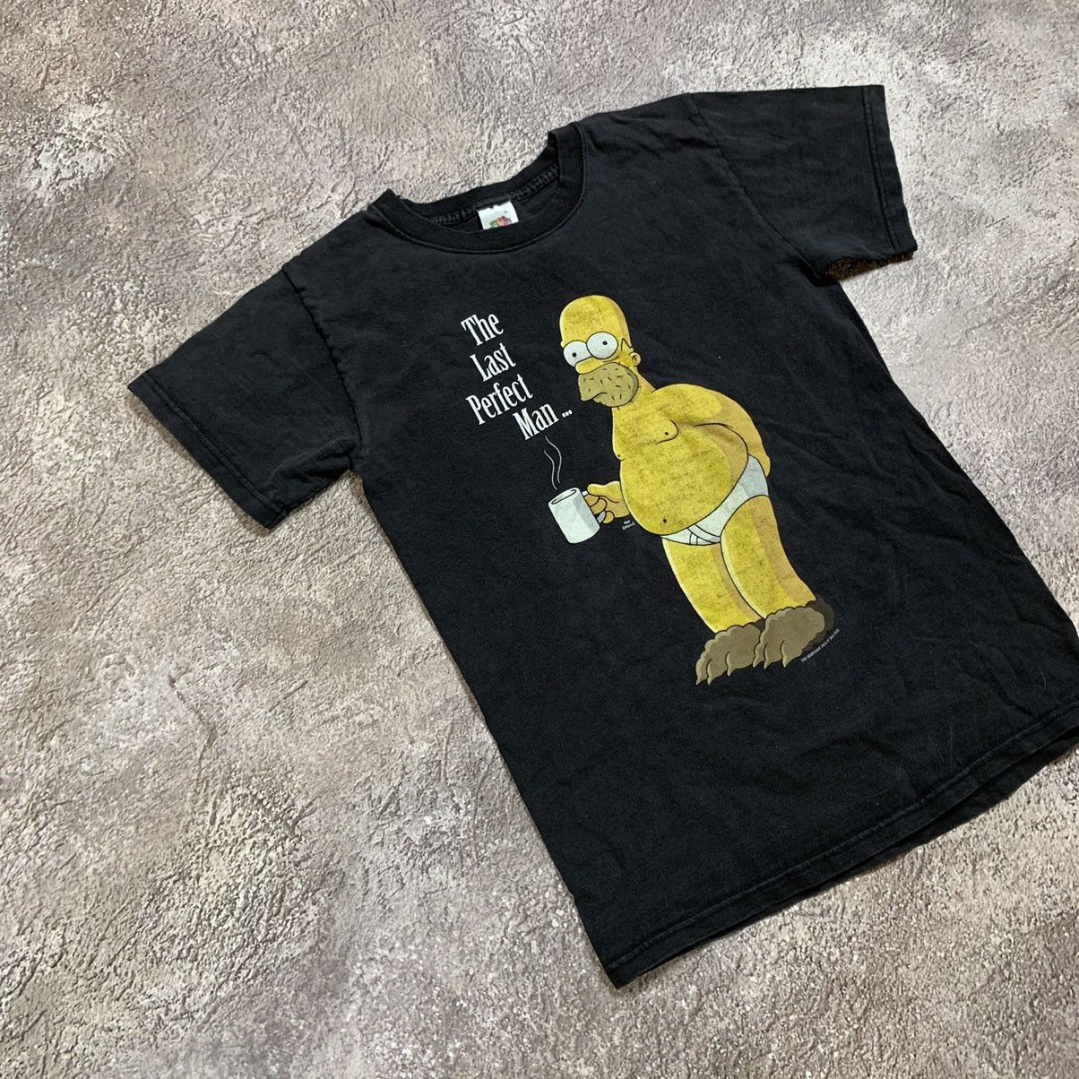 Vintage VINTAGE 90S HUMOR TEE SIMPSONS HOMER THE LAST PERFECT MAN Size US S / EU 44-46 / 1 - 3 Thumbnail