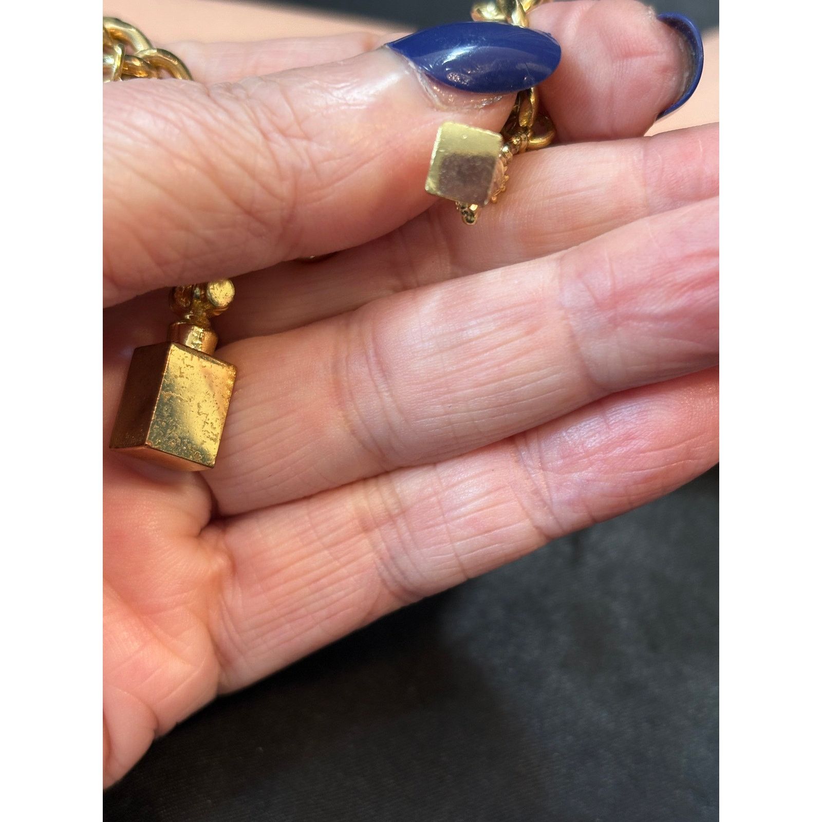 Escada Escada Gold-Tone Carousel Charm Bracelet Signature E 7.25" Size ONE SIZE - 8 Thumbnail