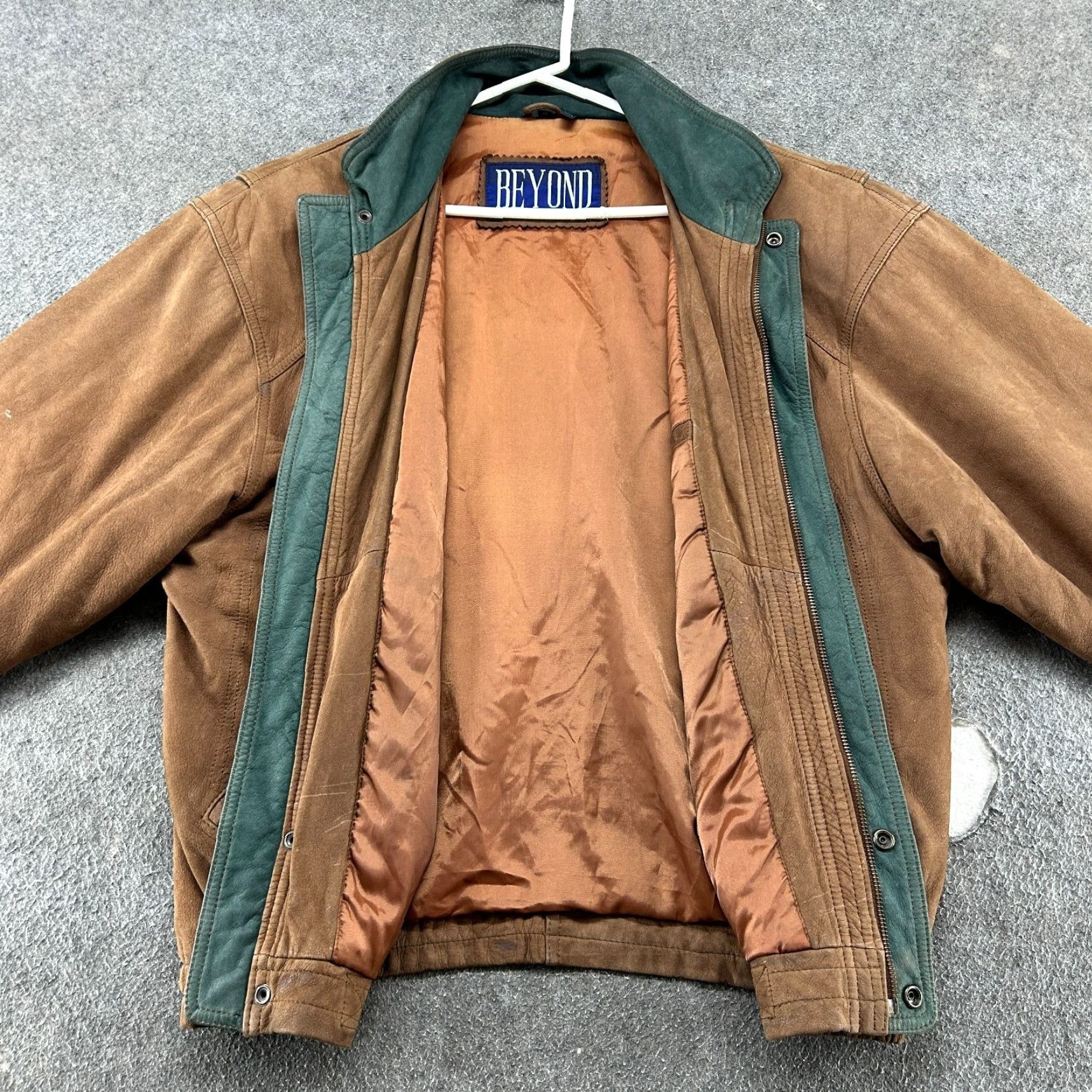 Vintage VINTAGE Beyond Leather Jacket Mens M Brown Bomber Genuine Flight Aviator 90s Casual Zip Full Zip Lined 80s Western 90s Riding Mens Size US M / EU 48-50 / 2 - 2 Thumbnail