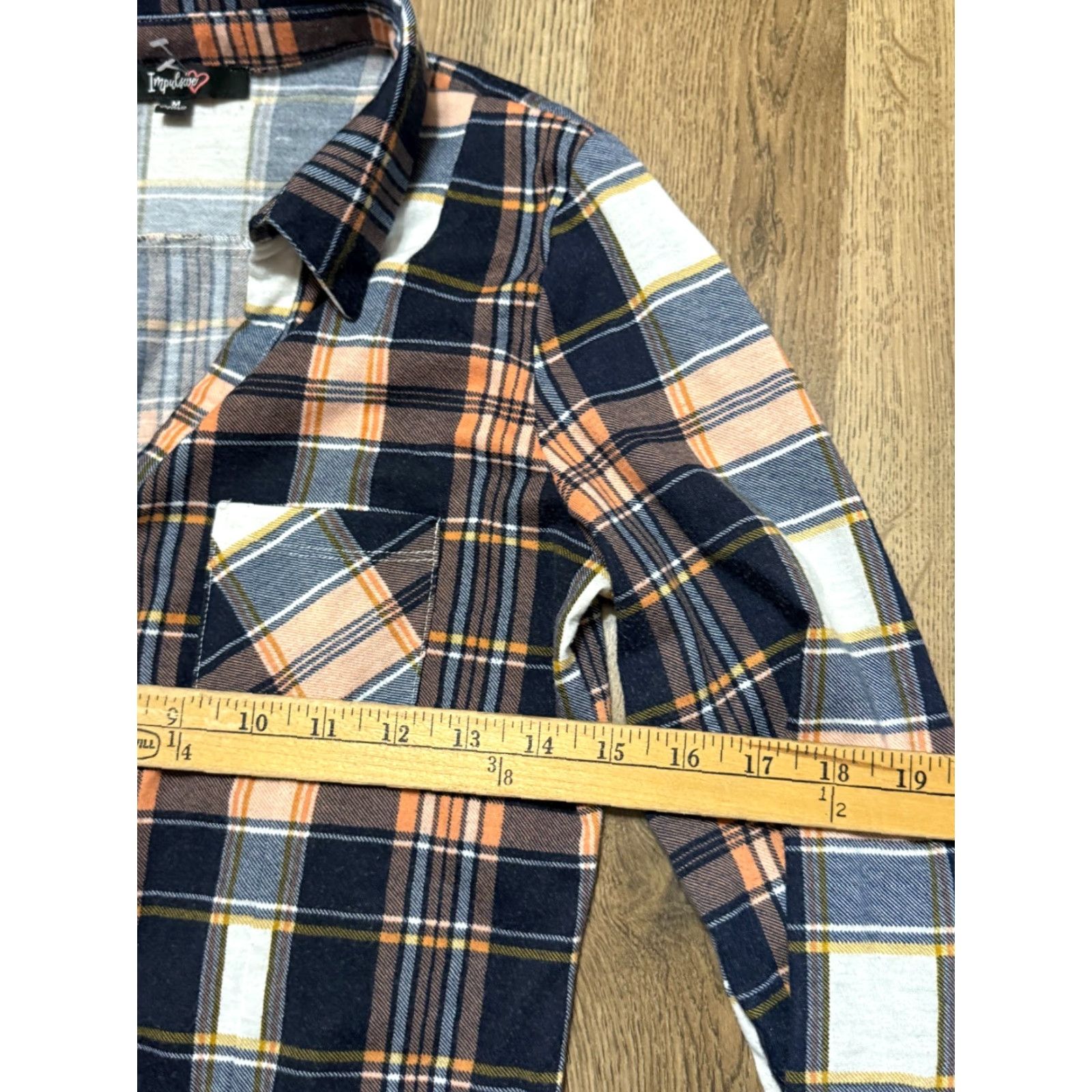 Vintage Impulsive Dress Shirt Women's Medium Blue Pink Plaid Long Sleeve Button Up Size M / US 6-8 / IT 42-44 - 6 Thumbnail