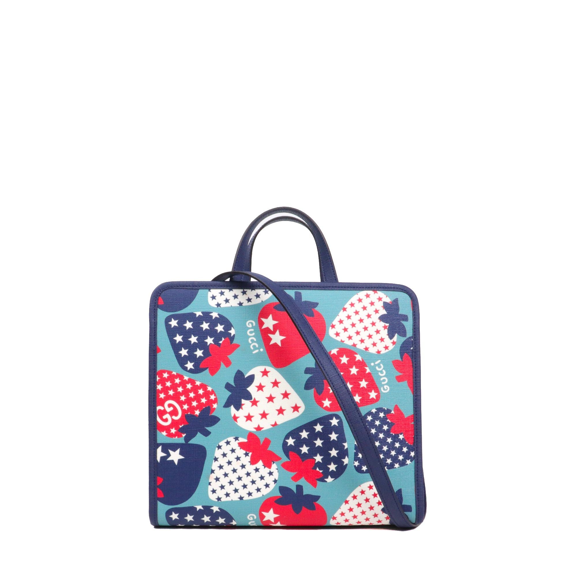 Gucci GUCCI - Gucci Strawberry Star tote bag in coated canvas and leather Size ONE SIZE - 1 Thumbnail