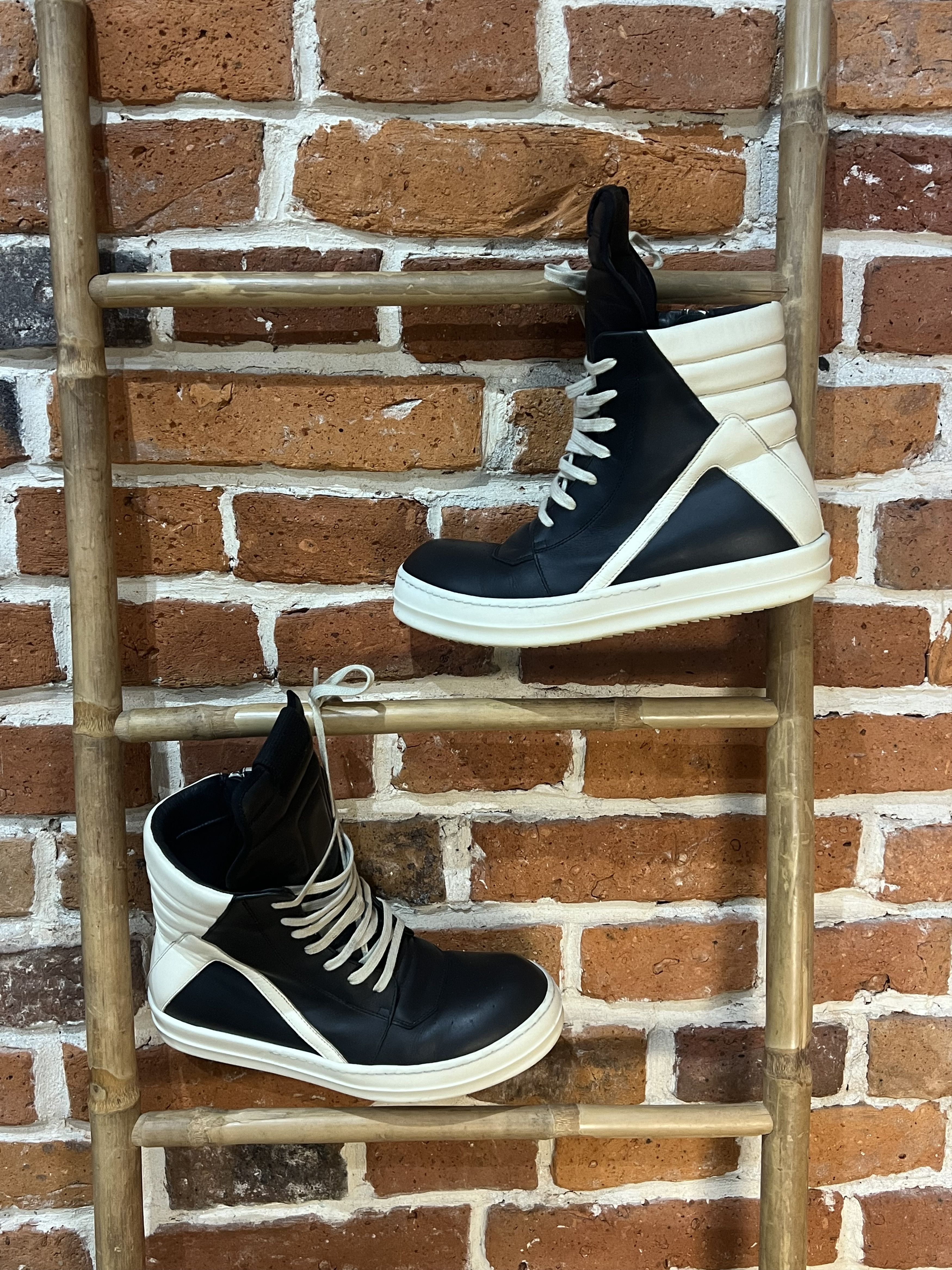 Rick Owens Rick Owens Black & Milk Geobasket Size US 8 / EU 41 - 2 Thumbnail