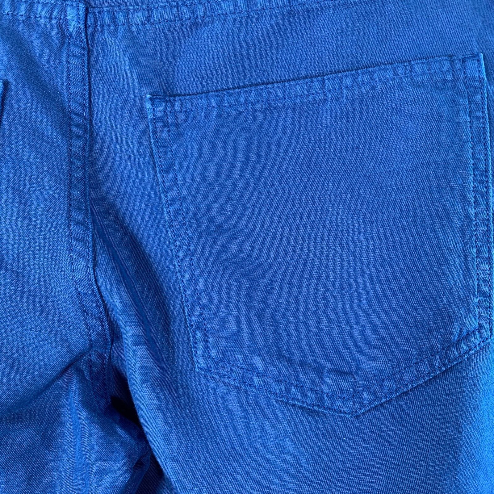 Isaia ISAIA Blue Cotton Linen Five Pockets Tapered Zip Fly Casual Size US 32 / EU 48 - 3 Thumbnail