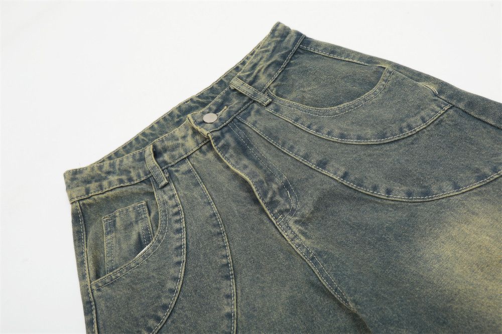 Jean American retro distressed stitching washed scimitar jeans Size US 32 / EU 48 - 3 Thumbnail