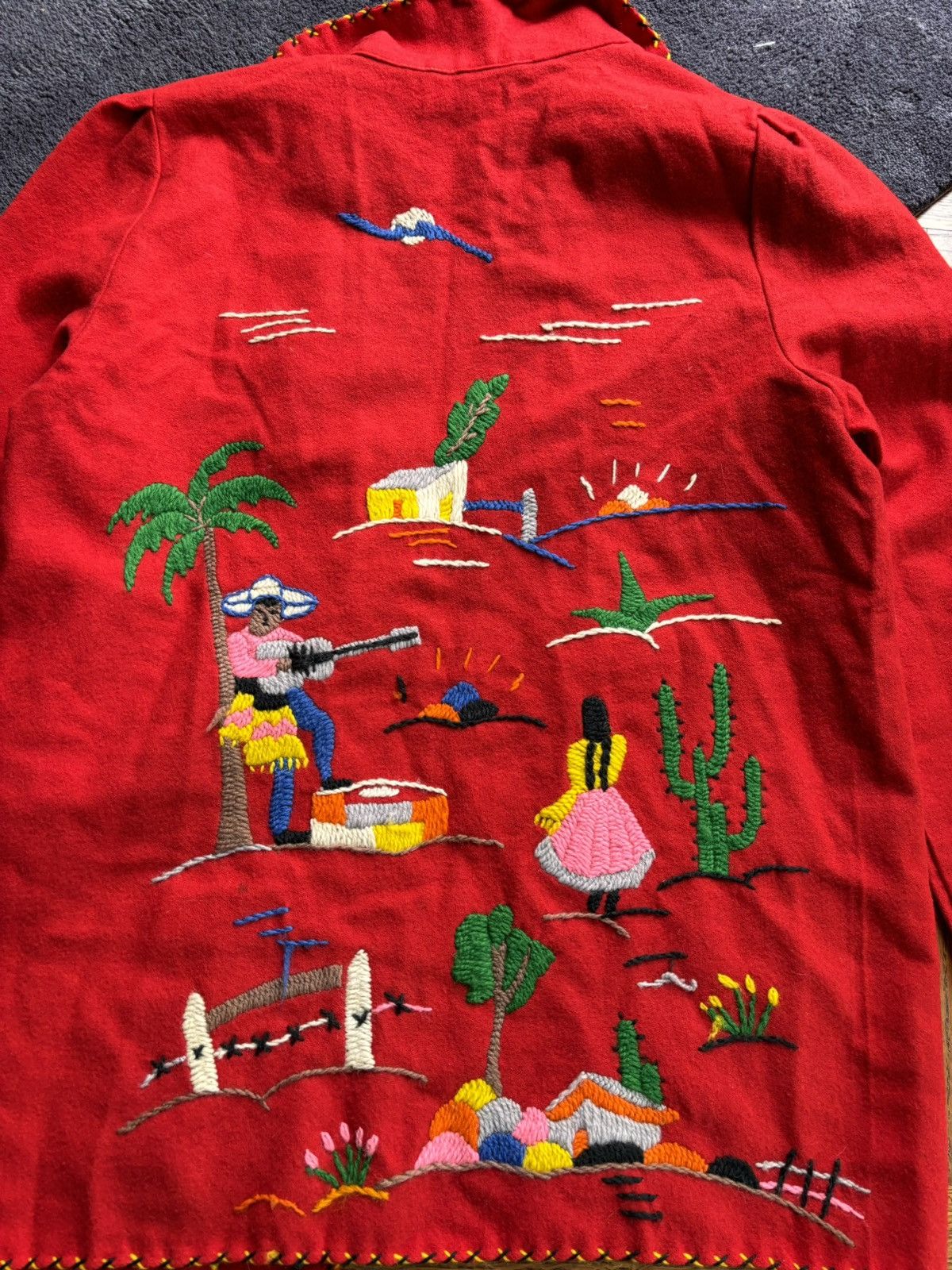 Vintage 1940s Mexican Wool Jacket 1950s Vintage Embroidered By Mikes Size M / US 6-8 / IT 42-44 - 11 Thumbnail