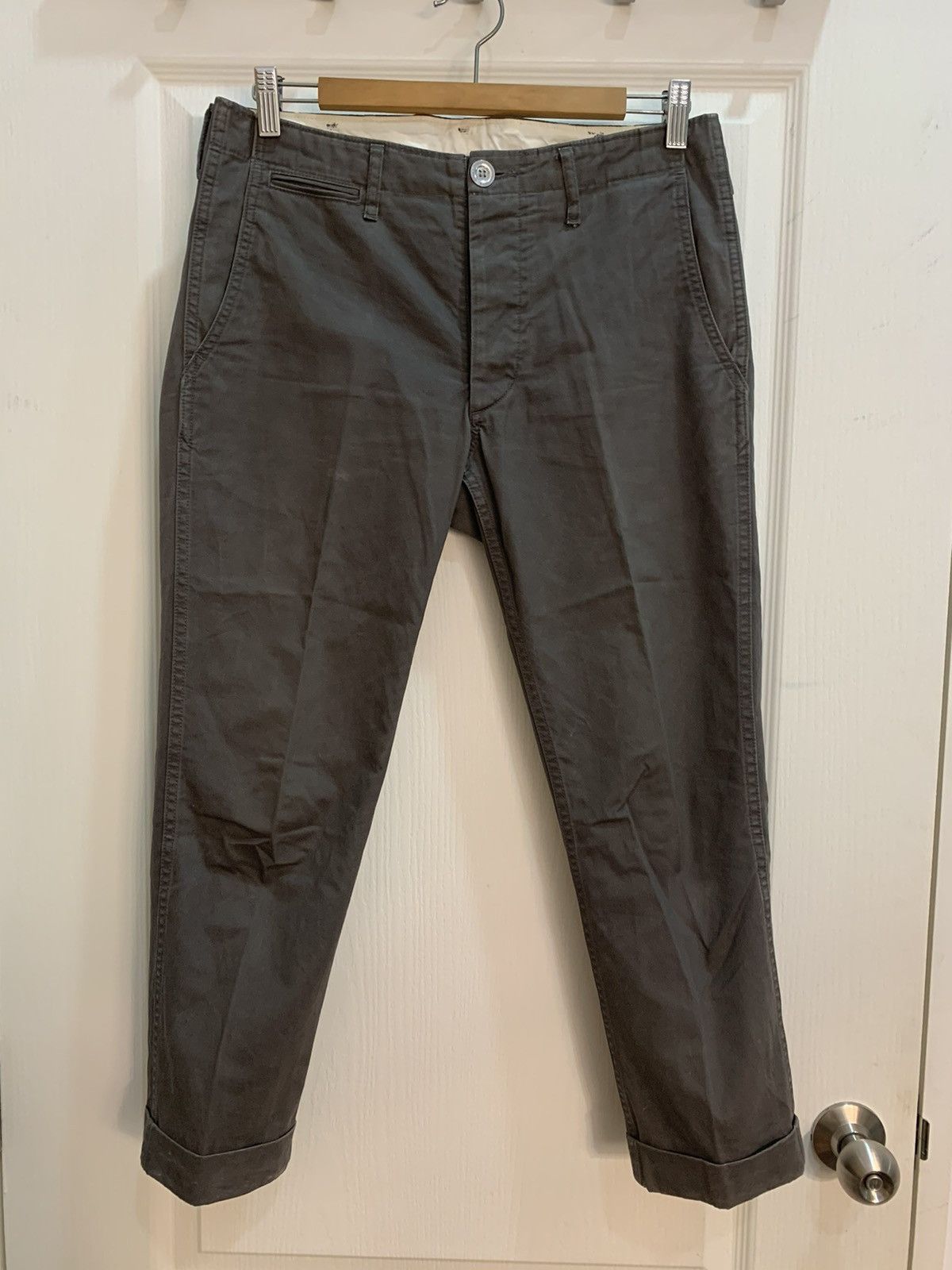 image of Visvim High Water Chino Cropped Grey Pants Trousers, Men's (Size 30)