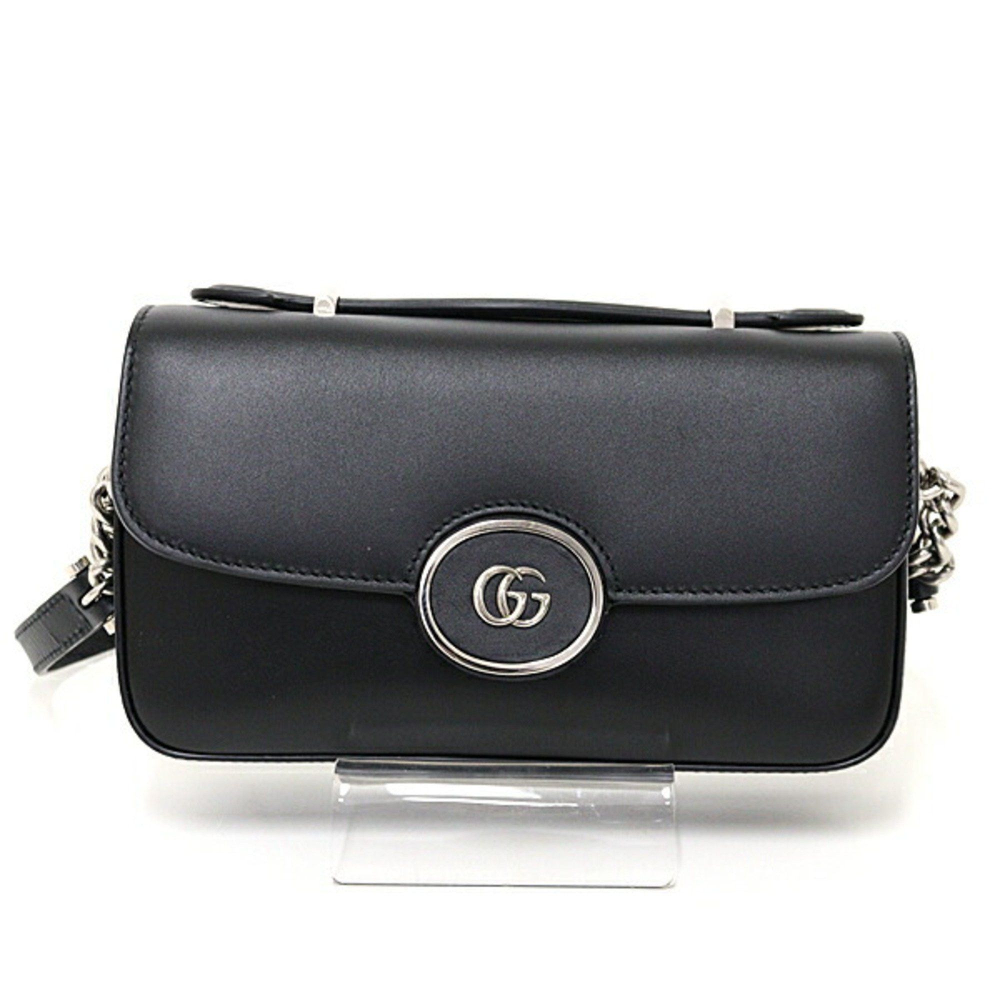Gucci GUCCI Petit GG Mini Shoulder Bag Black Leather 739722 3WAY Size ONE SIZE - 1 Thumbnail