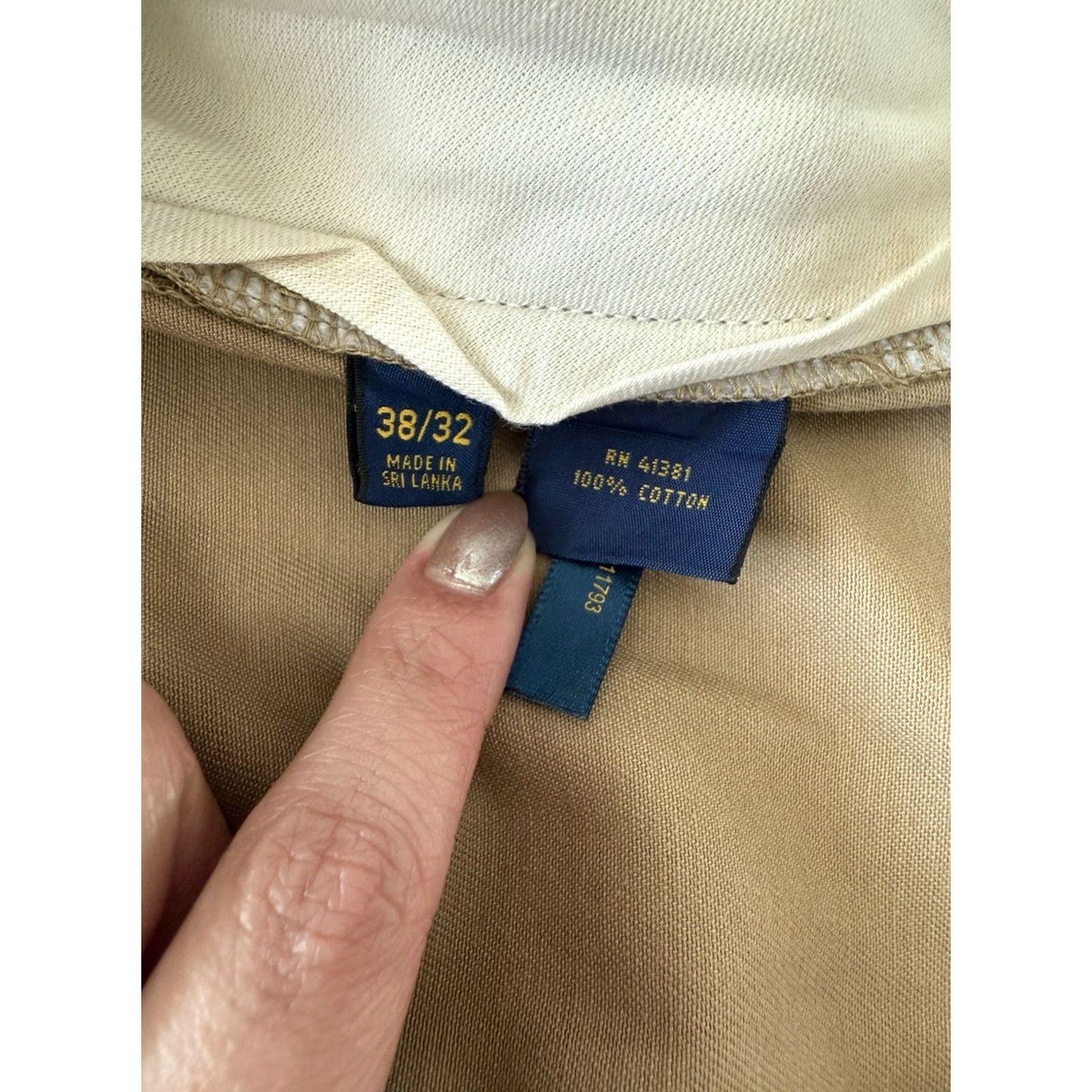 Polo Ralph Lauren Polo Ralph Lauren Classic Fit Chino Pants Men's 38x32 Flat Front Beige 100% Cotton Khaki Preppy Logo 90s Office Mens Size US M / EU 48-50 / 2 - 4 Thumbnail