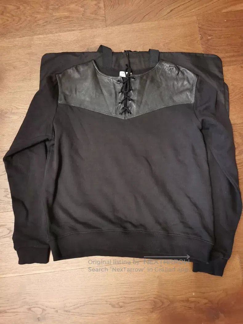 Saint Laurent Paris Saint Laurent Paris Lambskin Panel Hoodie. Size US XL / EU 56 / 4 - 1 Thumbnail