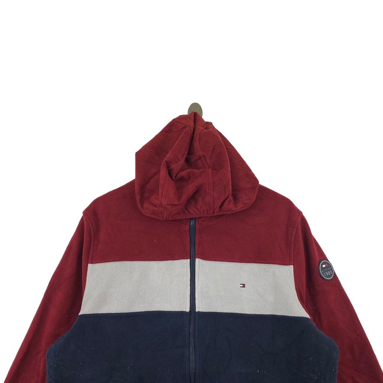 Vintage TOMMY HILFIGER 1985 Flag Striped Fleece Hoodie
