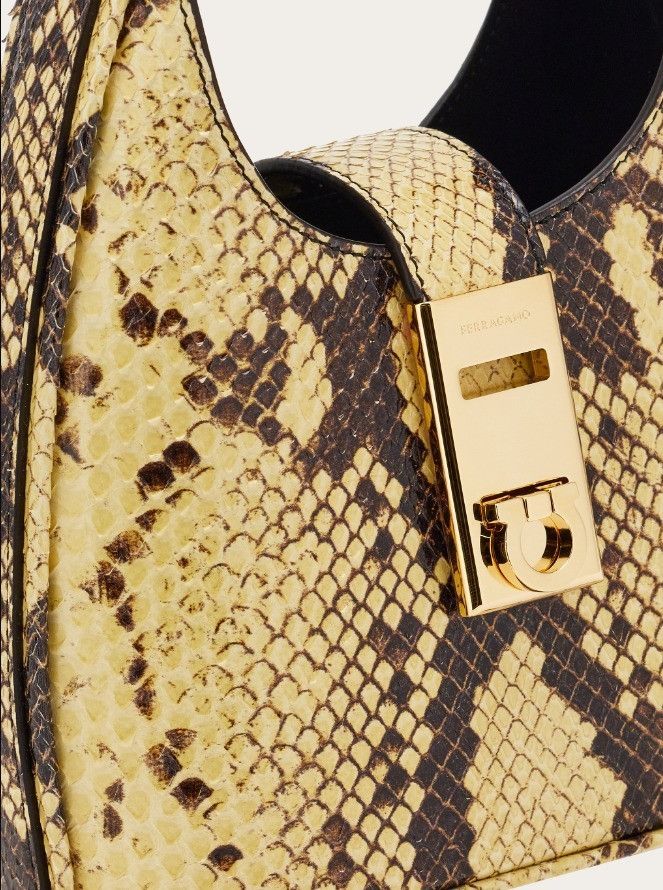 Salvatore Ferragamo o1s1rm0924 Size: OS / Leather Mini Hobo Bag in Python Size ONE SIZE - 5 Thumbnail