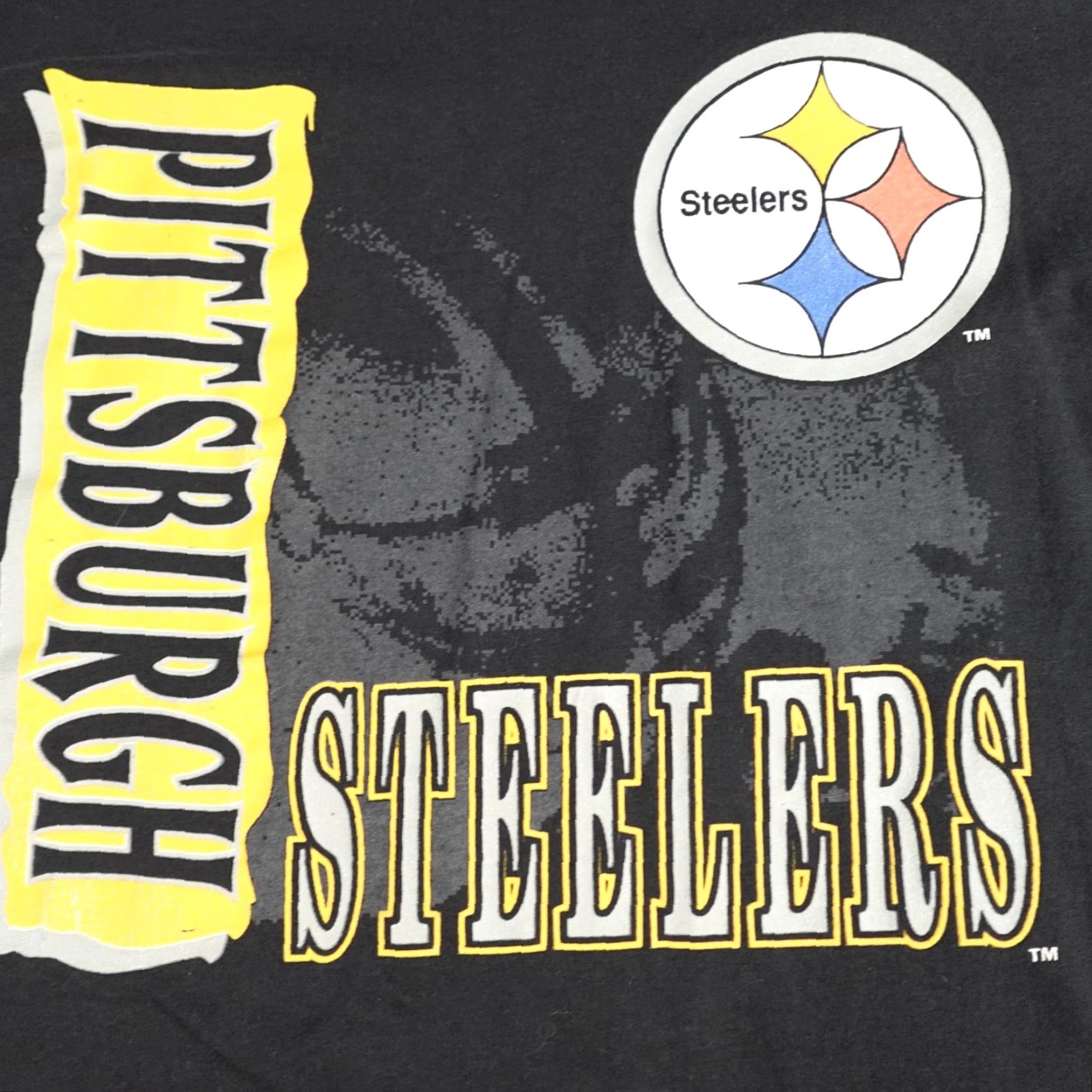 Vintage VINTAGE Pittsburgh Steelers Shirt Medium Black Garan Made in USA Single Stitch Men Crew Neck Short Sleeve Cotton Size US M / EU 48-50 / 2 - 2 Thumbnail
